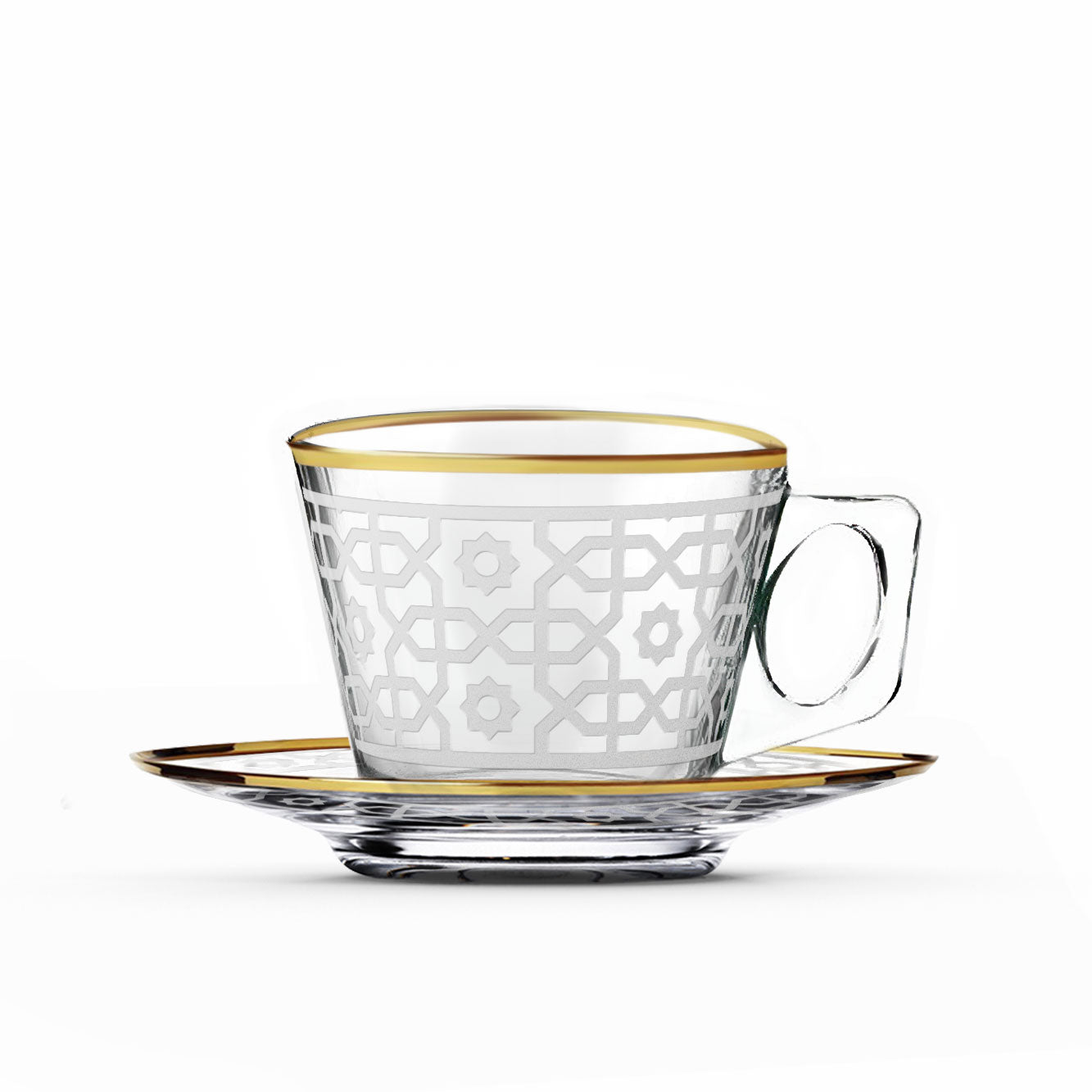 Dimlaj Ivory Set of 6 Pcs Coffee Cups (Gold) | Home