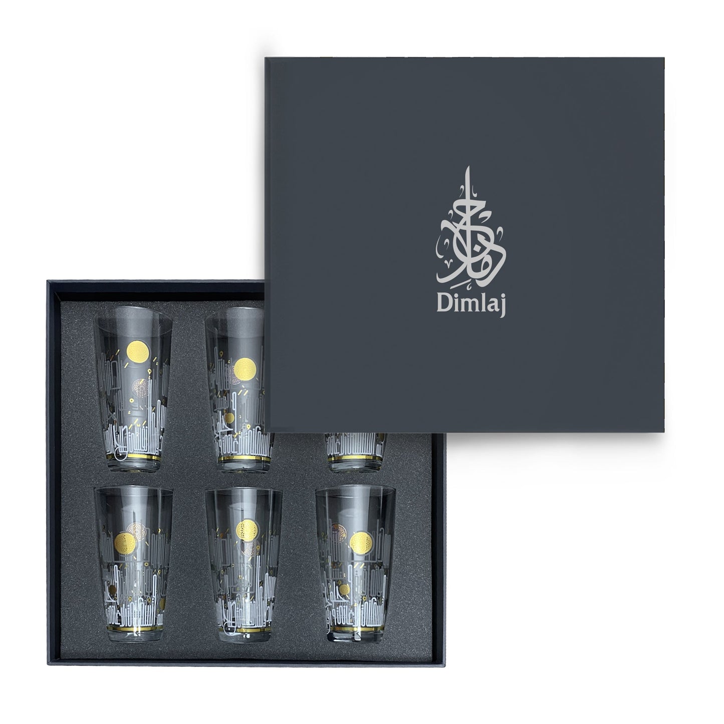 Dimlaj Hayat Set Of 6 Pcs Crystal Tumblers (Gold) - Premium Highball Tumblers from Hayat By Dimlaj - Just $80! Shop online now at Dimlaj Jordan