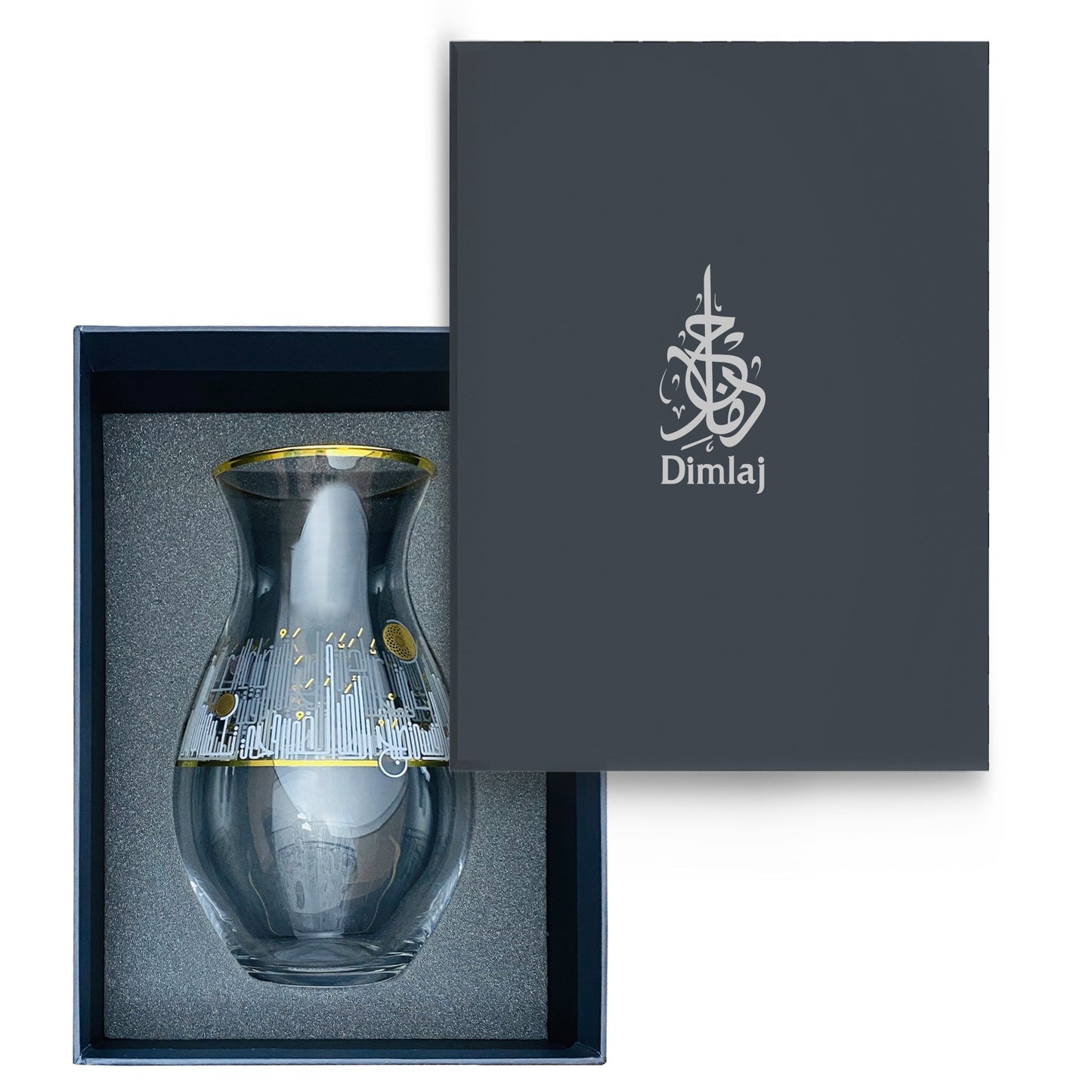 Dimlaj Hayat Glass Vase (Gold) - Premium Vases from Hayat By Dimlaj - Just $75! Shop online now at Dimlaj Jordan