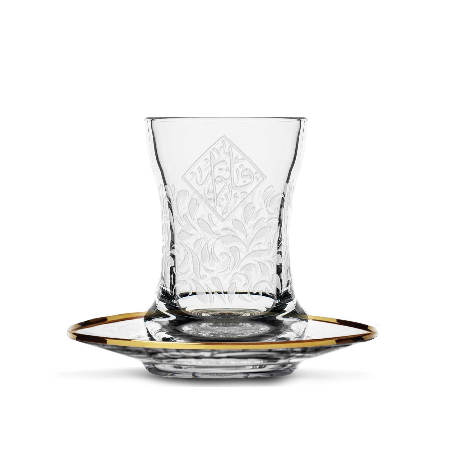 Dimlaj Vouloir Set Of 6 Pcs Tea Cups And Saucers (Engraved)
