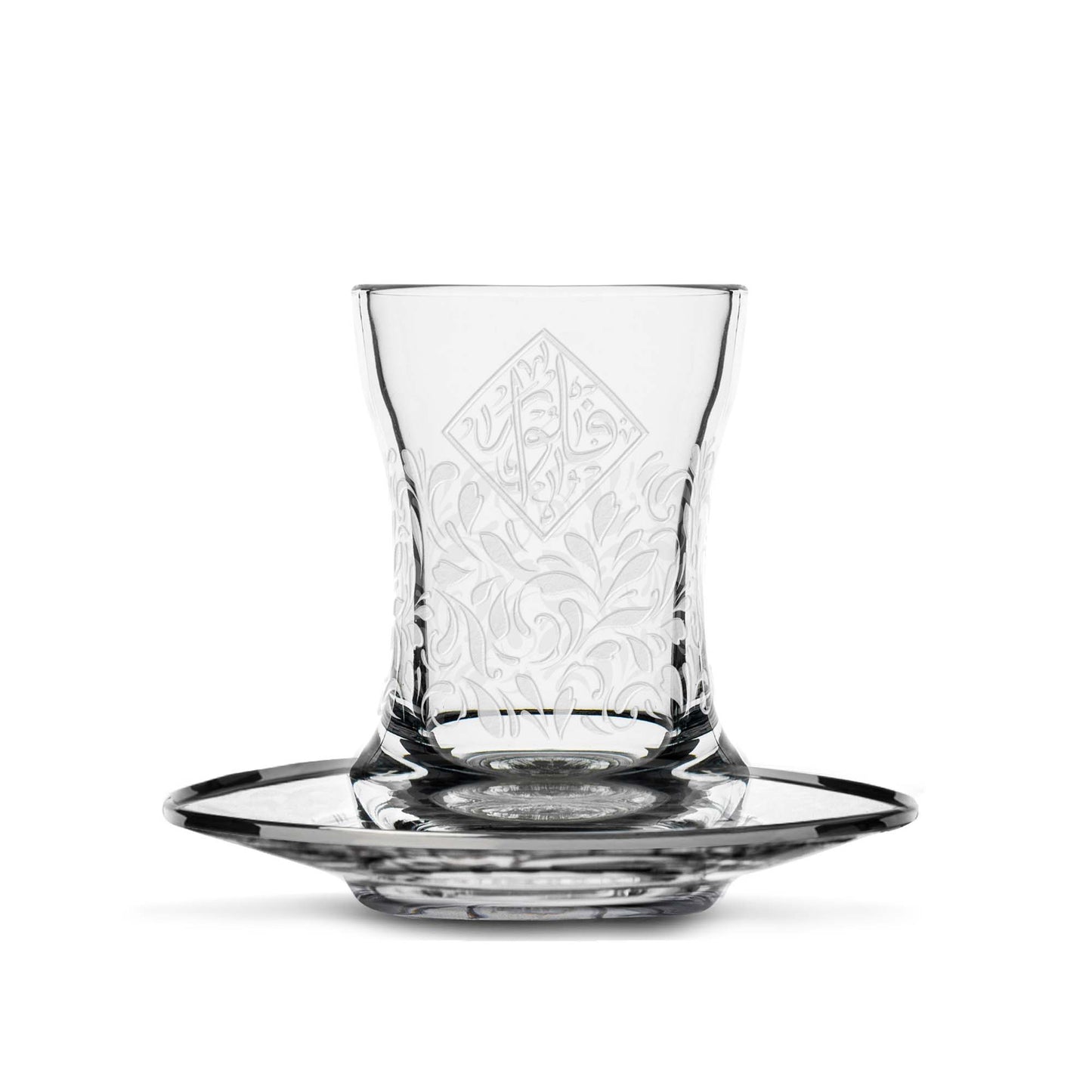 Dimlaj Vouloir Set Of 6 Pcs Tea Cups And Saucers (Engraved)