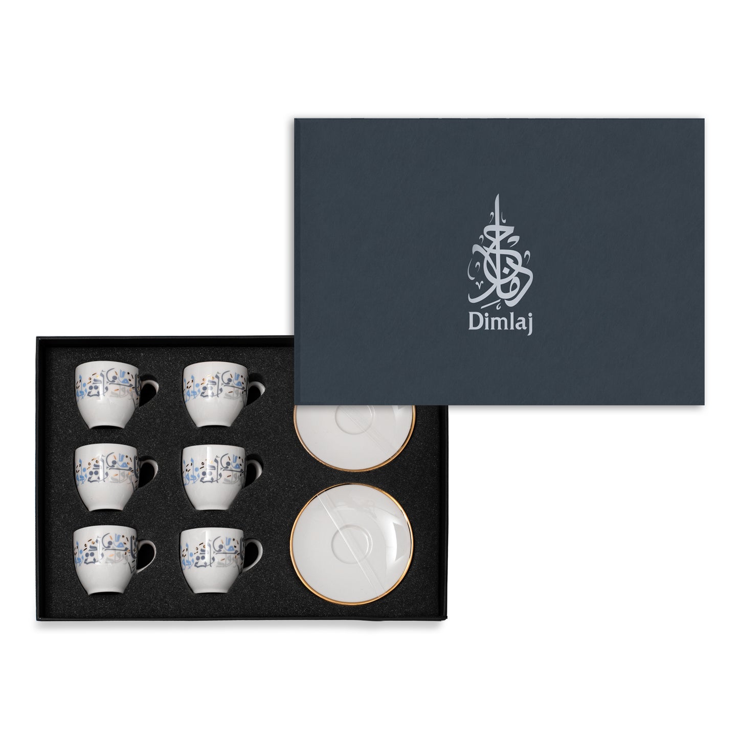 Dimlaj Wadoud Set Of 6 Pcs Coffee Cups And Saucers