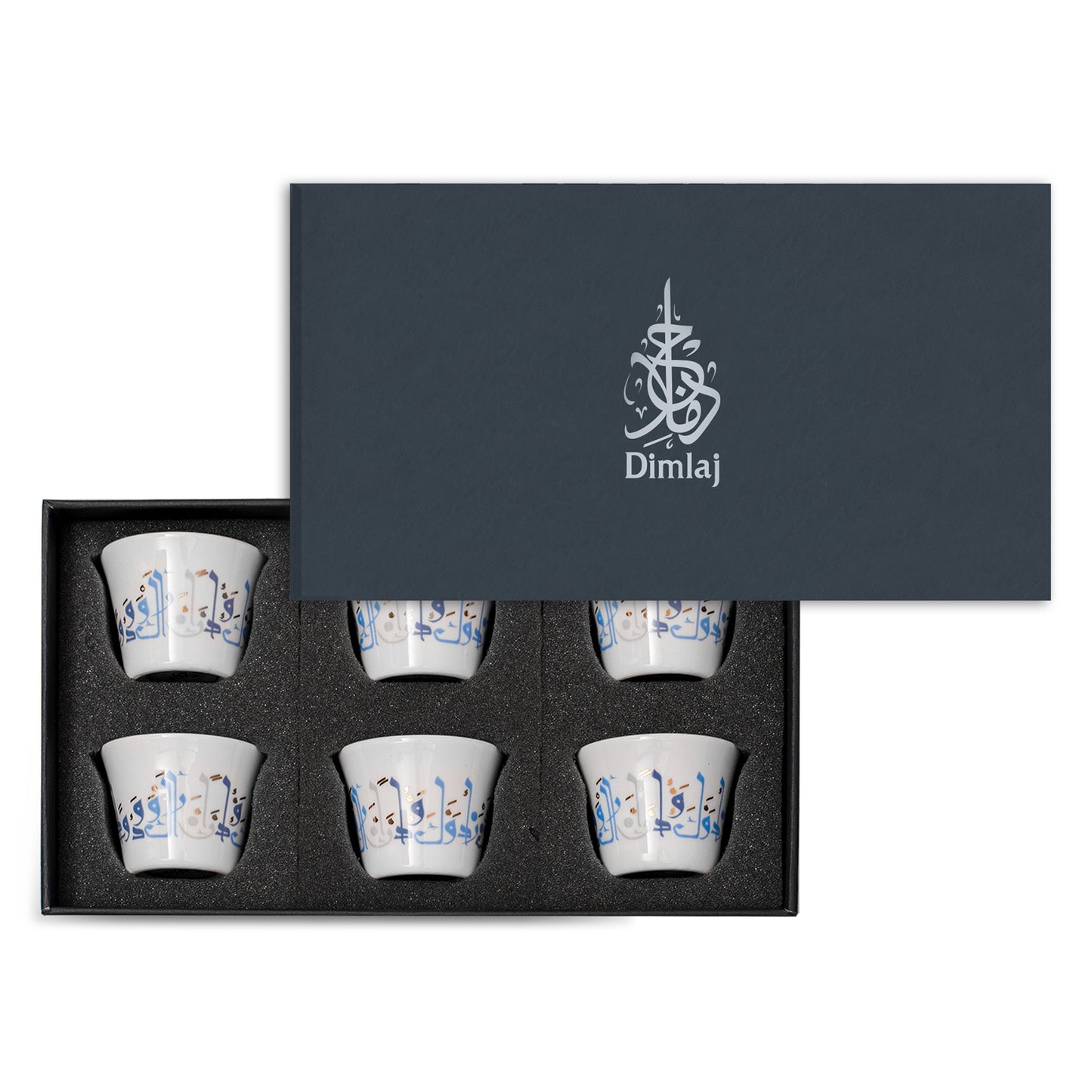 Dimlaj Wadoud Set Of 6 Pcs Porcelain Cawa Cups
