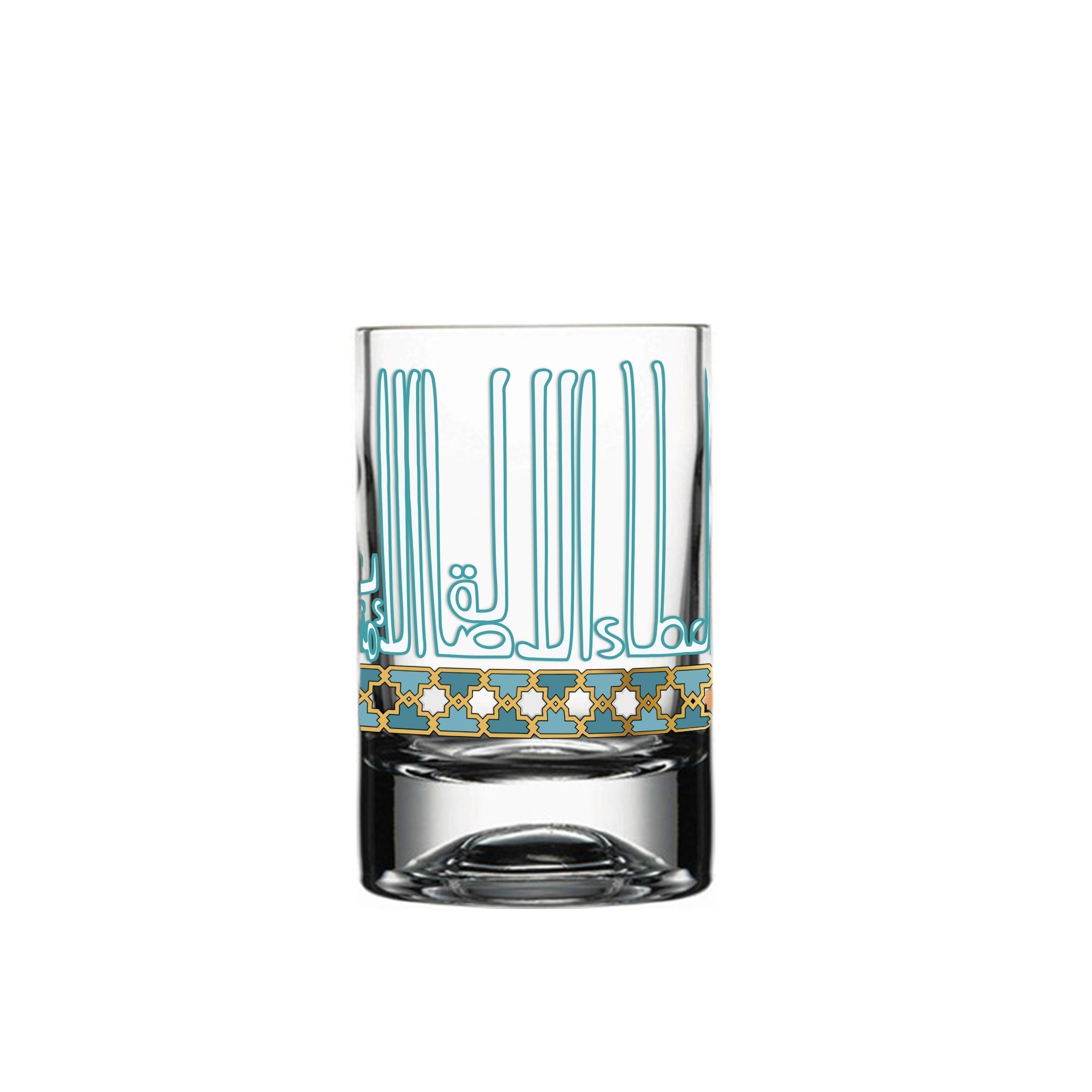 Dimlaj Asala Set of 6 Pcs Short Tumblers (Gold & Green) | Home