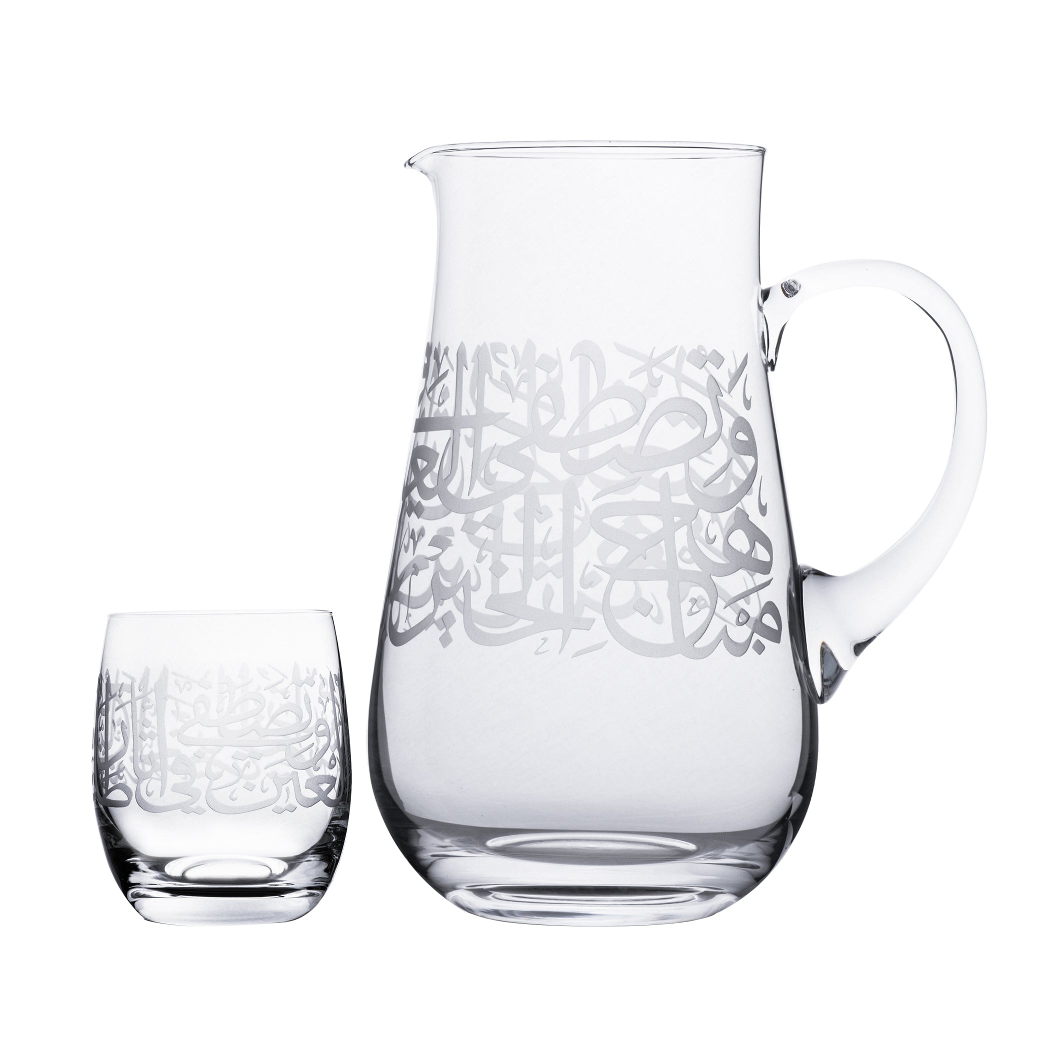 Dimlaj Thuluth Set of 7 Pcs Jug and Tumblers (Engraved) | Home