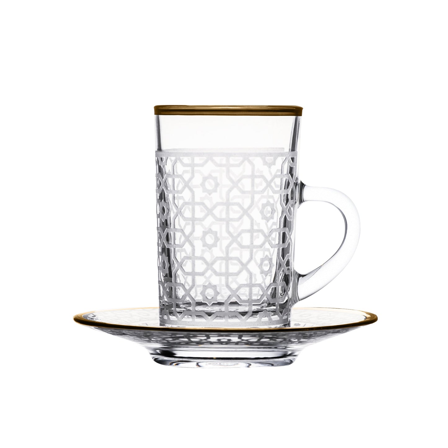 Dimlaj Ivory Set of 6 Pcs Tea Cups and Saucers (Gold) - Premium Tea Istikans With Handle from Ivory By Dimlaj - Just $100! Shop online now at Dimlaj Jordan
