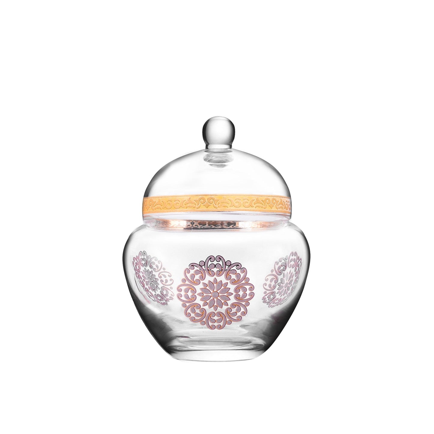Dimlaj Selena Serving Bowl with Lid (Gold & Pink) - Premium Serving Bowls from Selena By Dimlaj - Just $23.100! Shop online now at Dimlaj Jordan