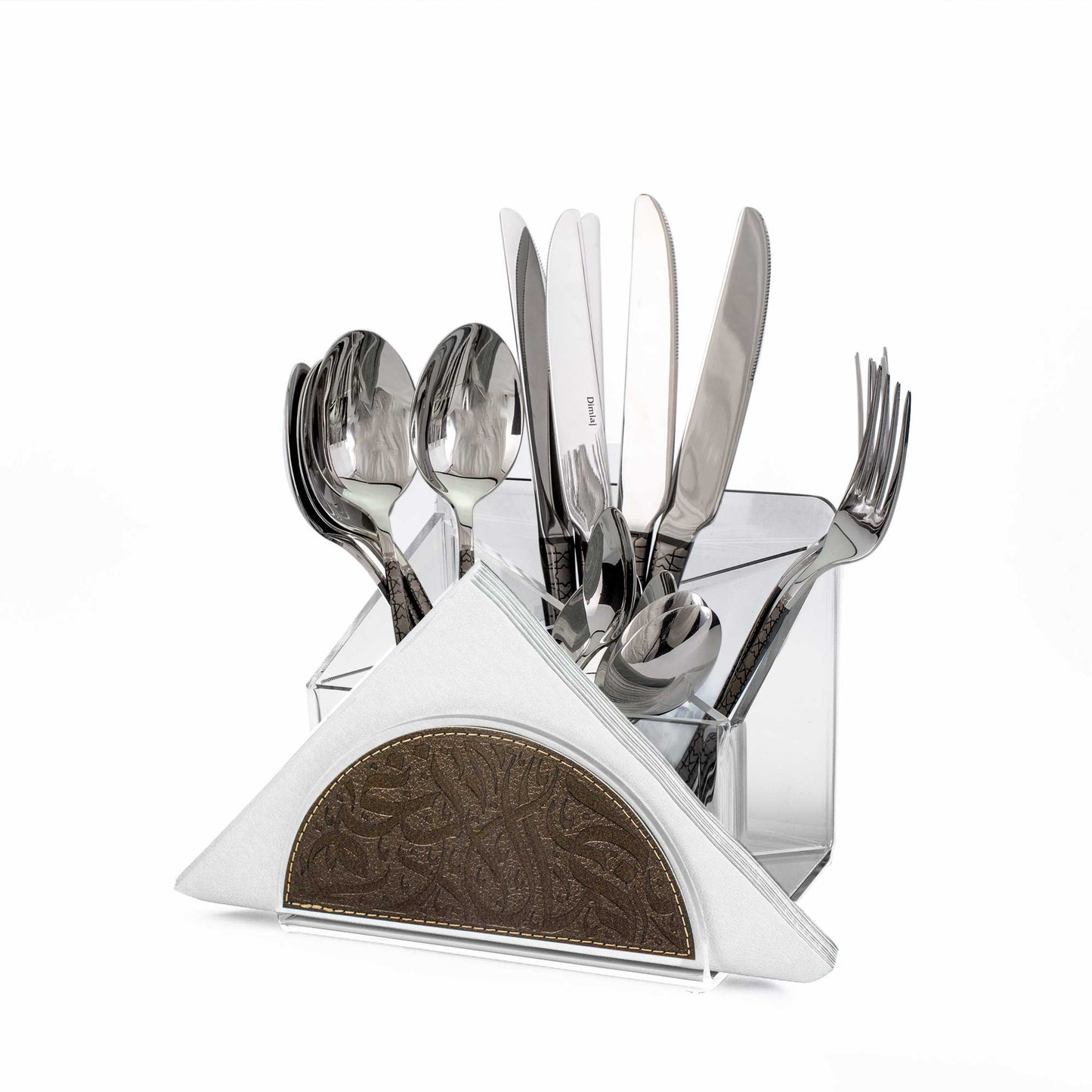 Dimlaj Nagham Cutlery & Napkin Holder (Bronze) - Premium Cutlery & Napkin Holder from Nagham By Dimlaj - Just $55.50! Shop online now at Dimlaj Jordan