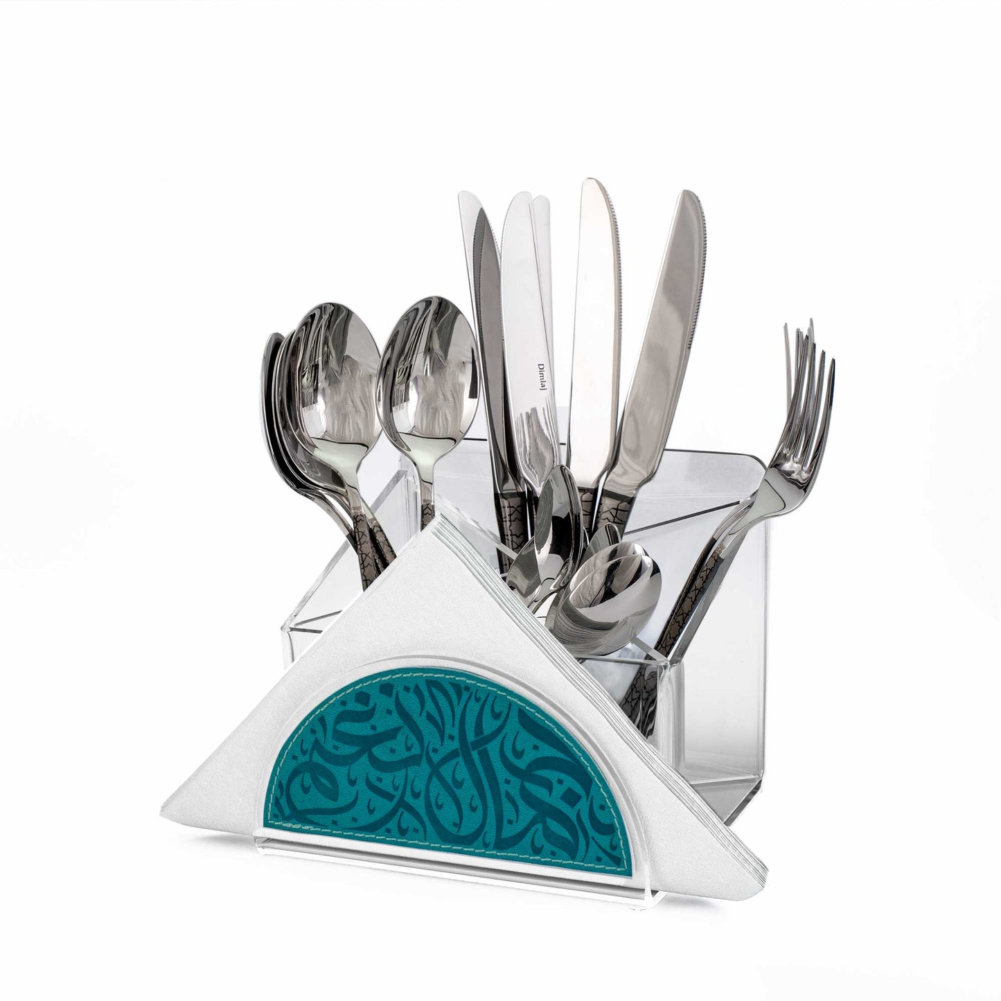 Dimlaj Nagham Cutlery & Napkin Holder (Turquoise) - Premium Cutlery & Napkin Holder from Nagham By Dimlaj - Just $55.50! Shop online now at Dimlaj Jordan