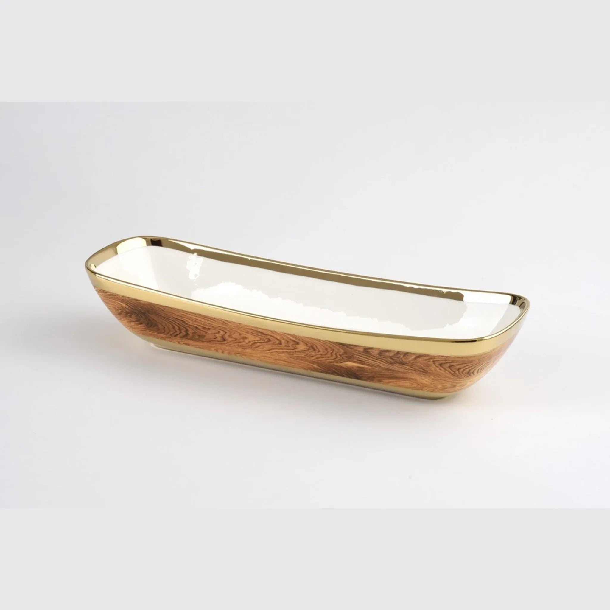 Bread Tray Gold And Wood | Home