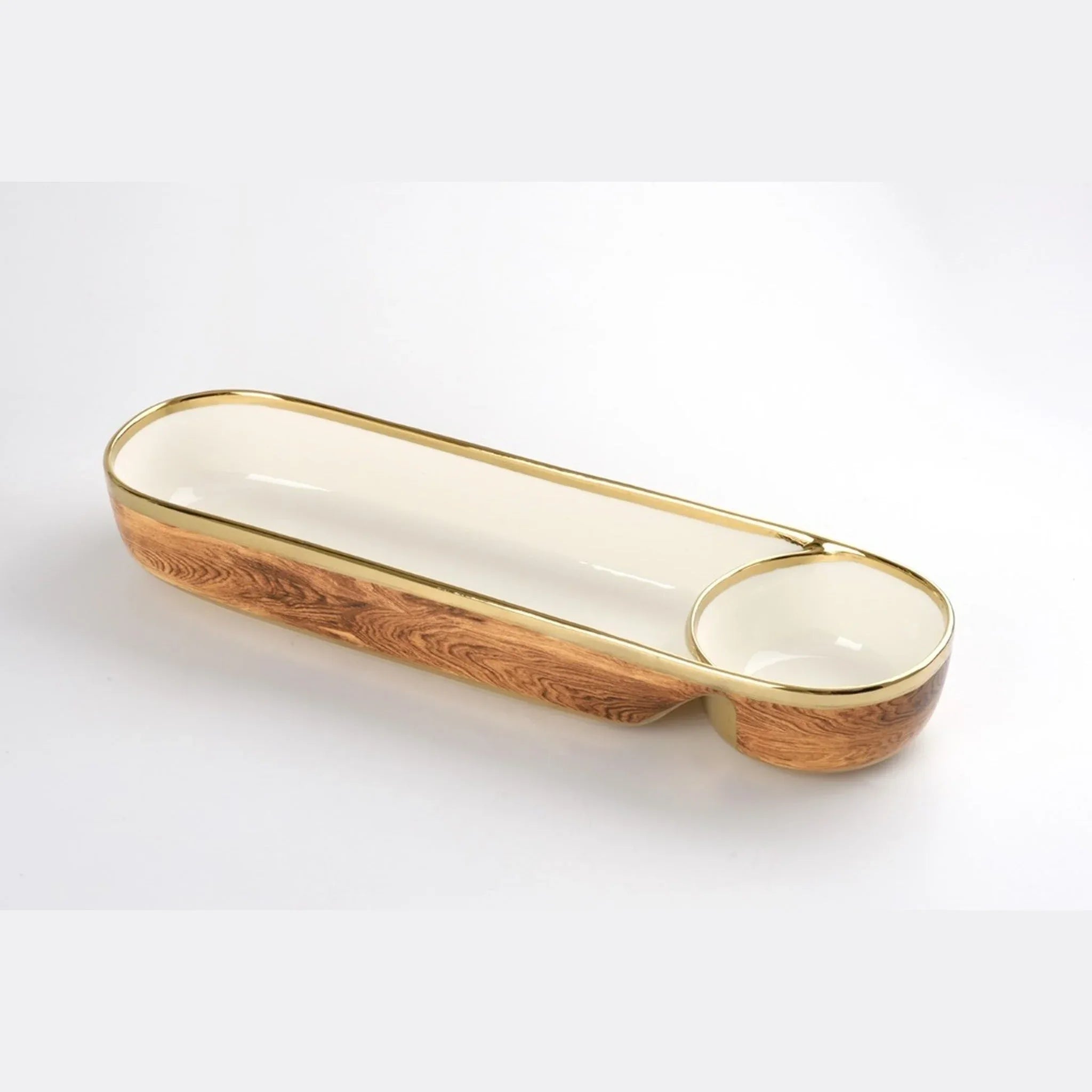 Chip And Dip Gold And Wood | Home