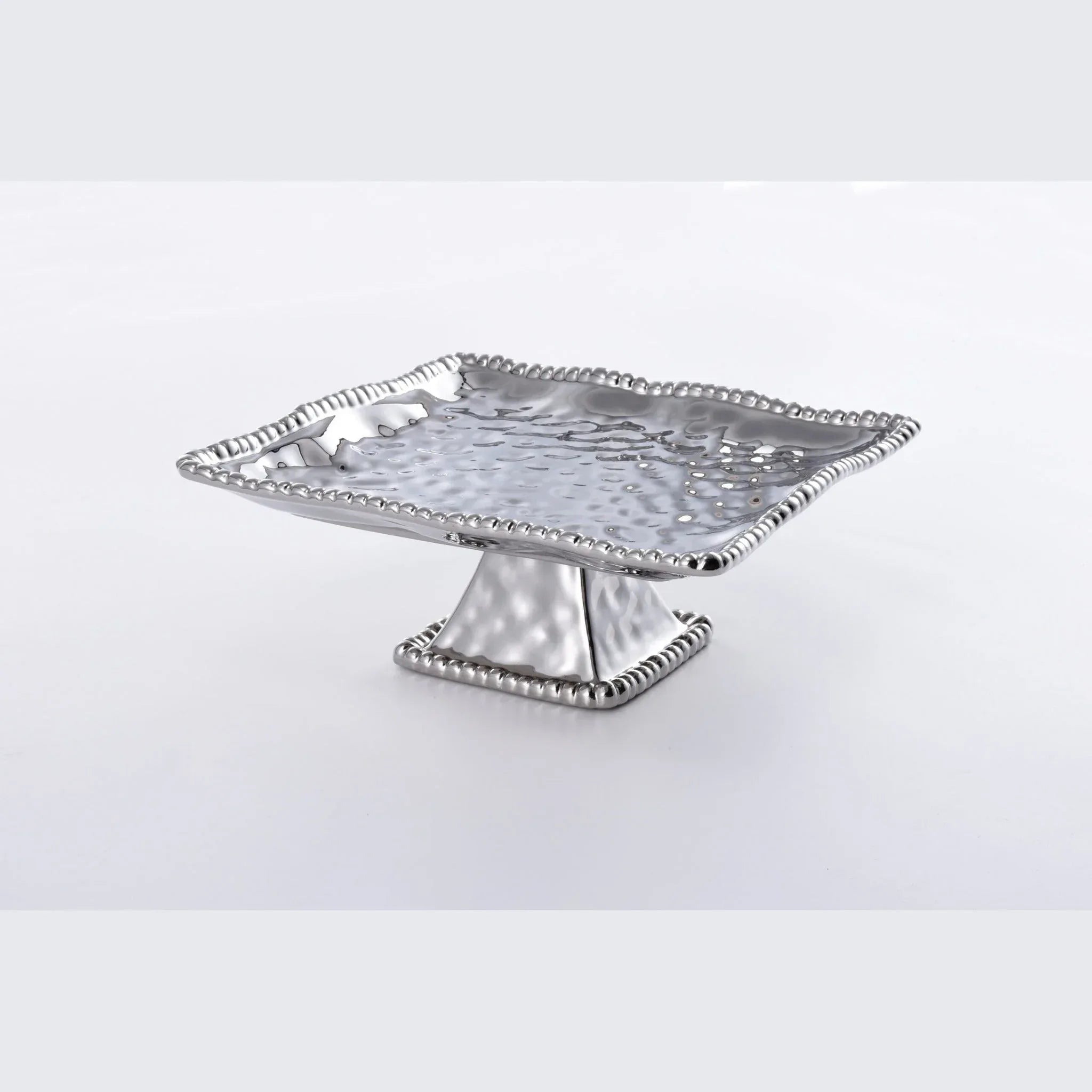 Square Cake Stand Shiny Full Silver | Home Square Cake Stand Shiny Full Silver | Home