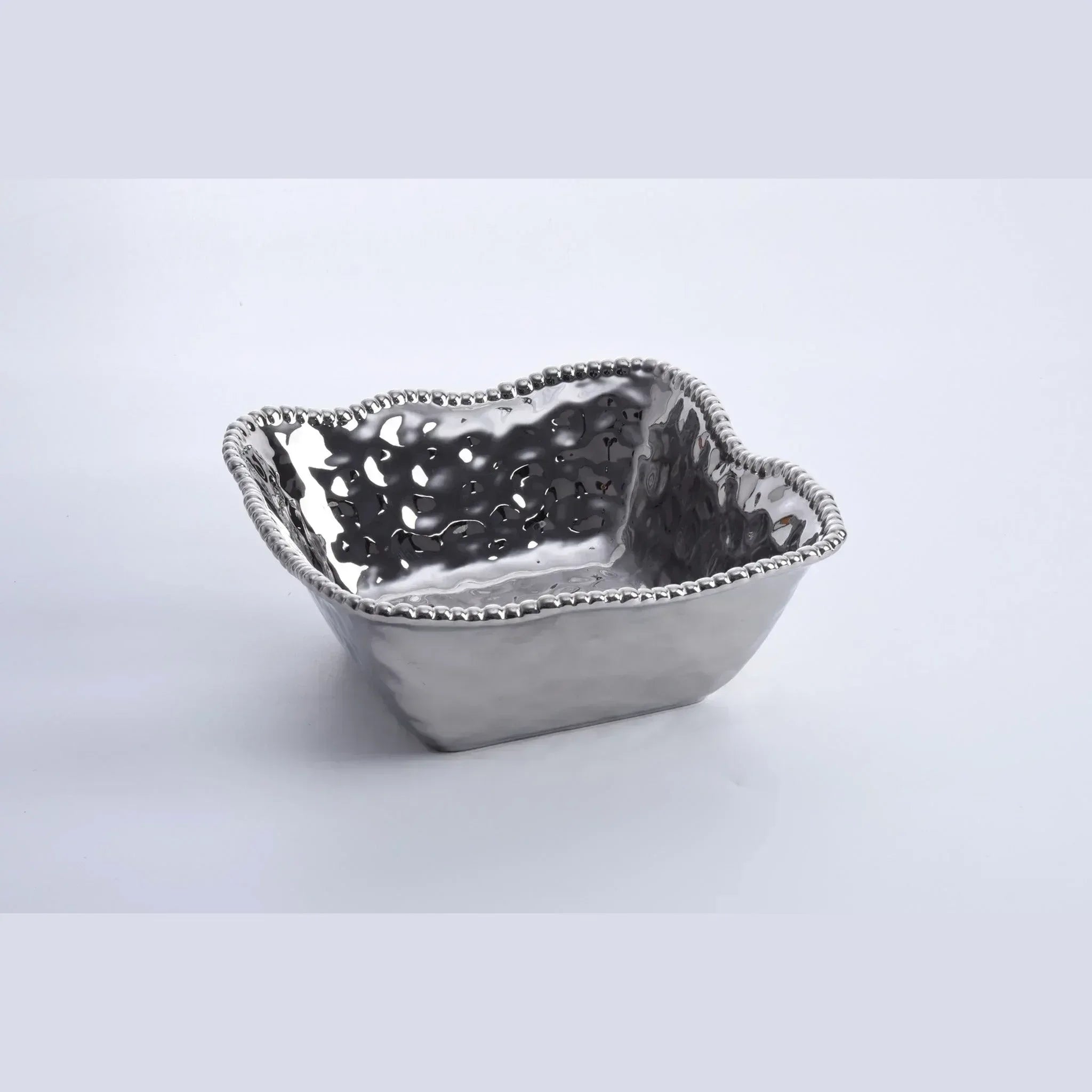 Large Square Salad Bowl Shiny Full Silver | Home Large Square Salad Bowl Shiny Full Silver | Home