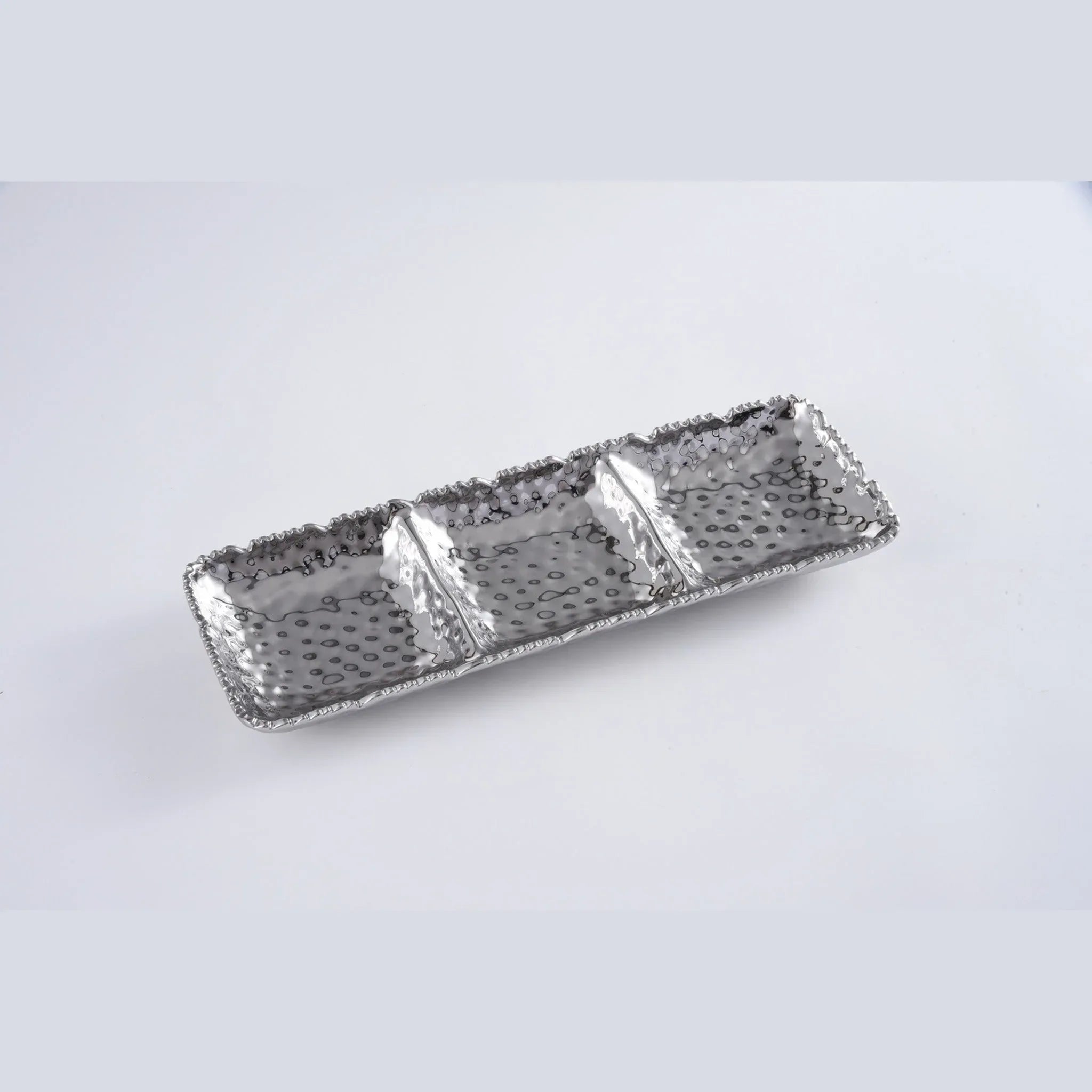 3 Sections Serving Piece Shiny Full Silver | Home