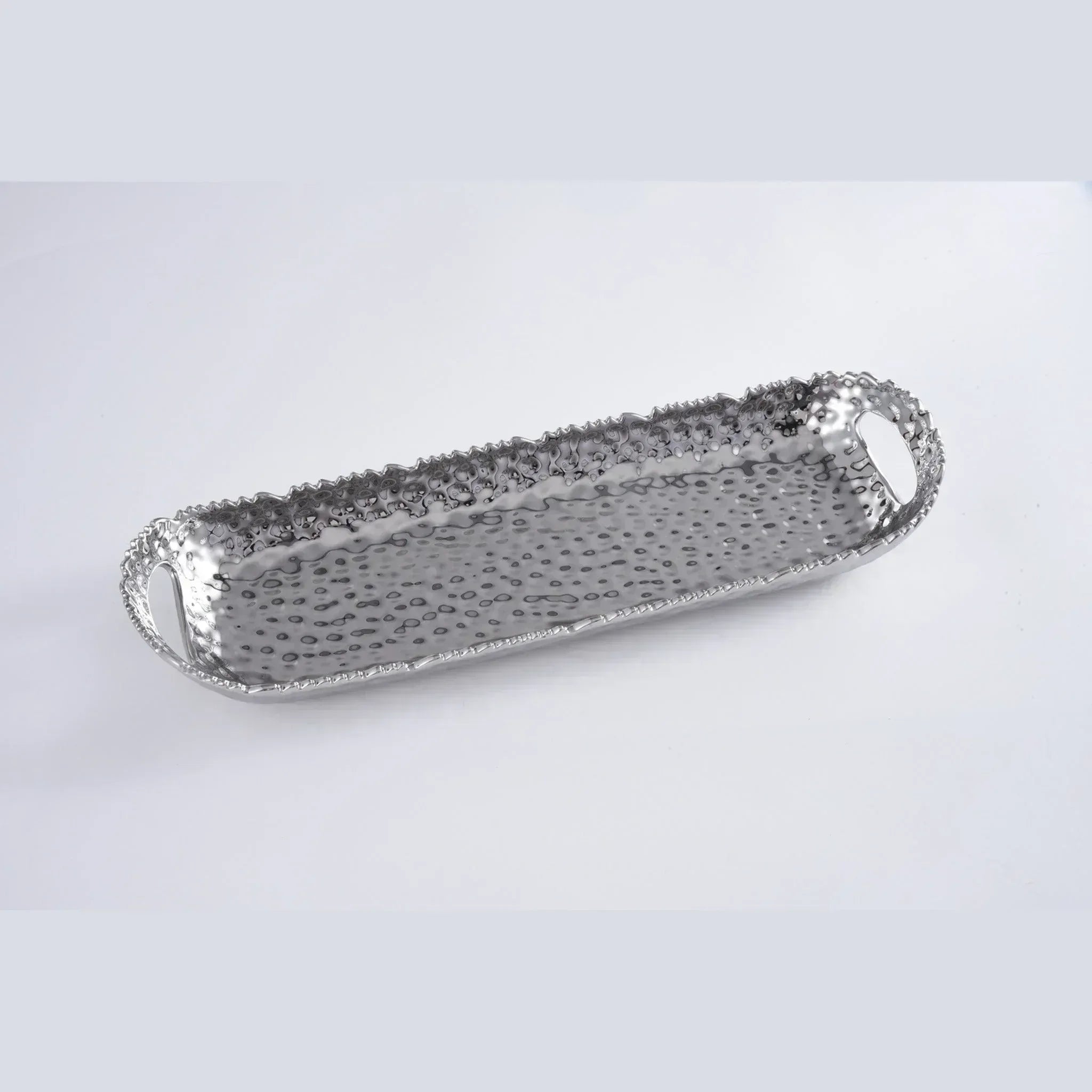 Long Tray With Handles Shiny Full Silver | Home Long Tray With Handles Shiny Full Silver | Home