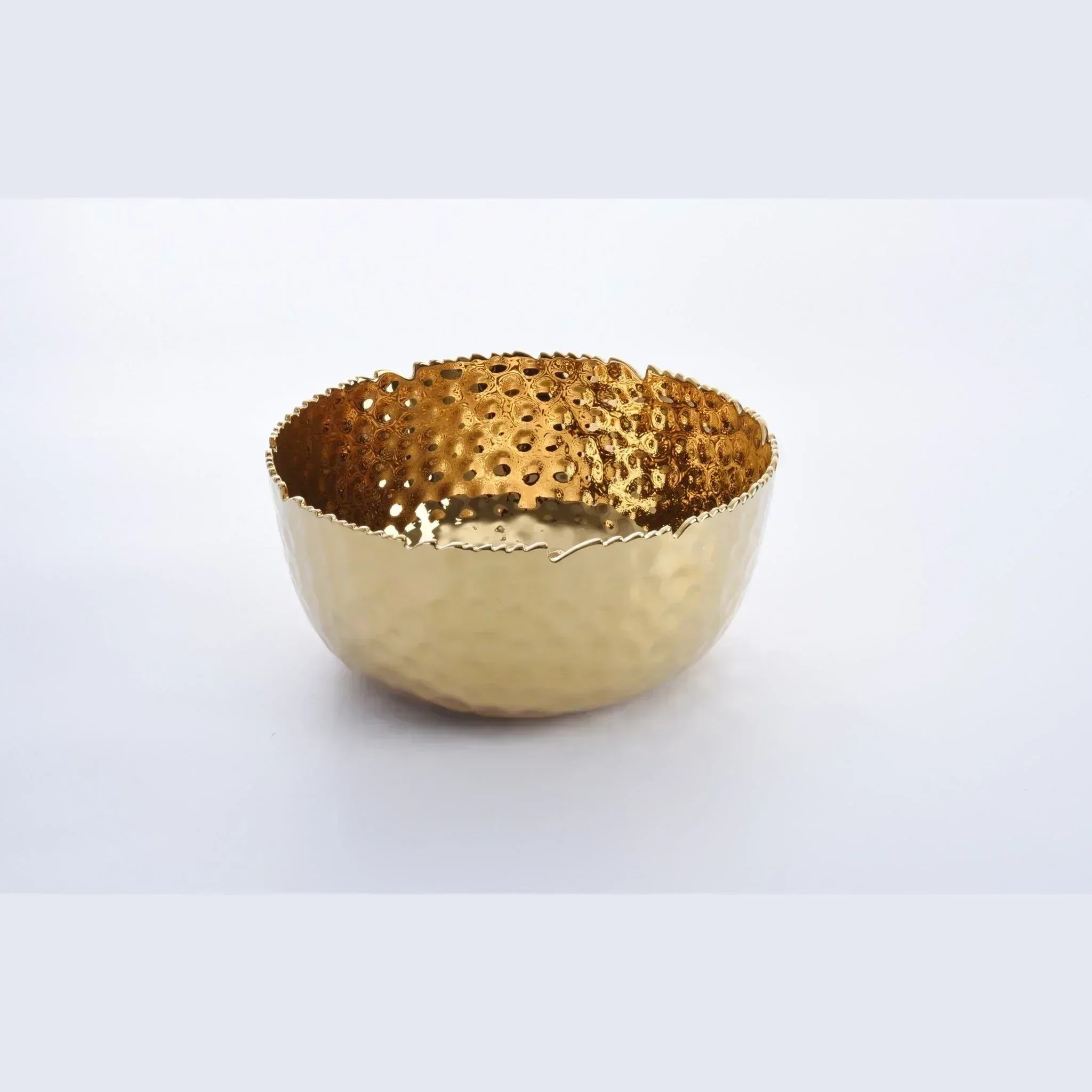Large Round Bowl Shiny Full Gold | Home