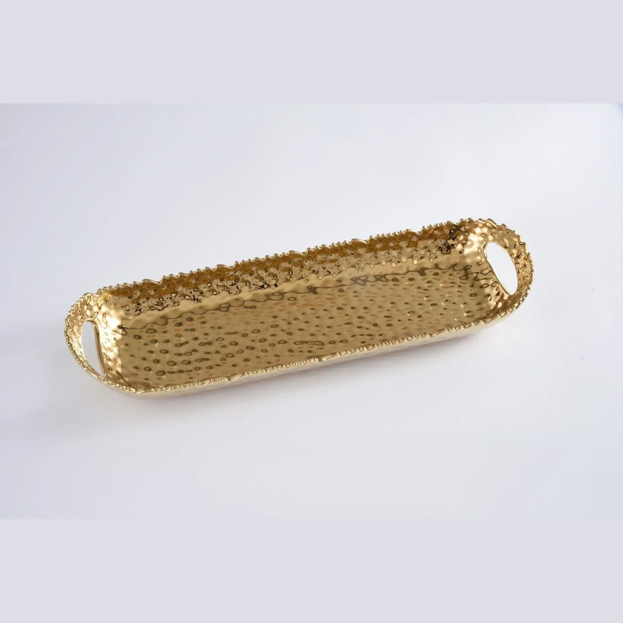 Long Tray With Handles Shiny Full Gold | Home Long Tray With Handles Shiny Full Gold | Home