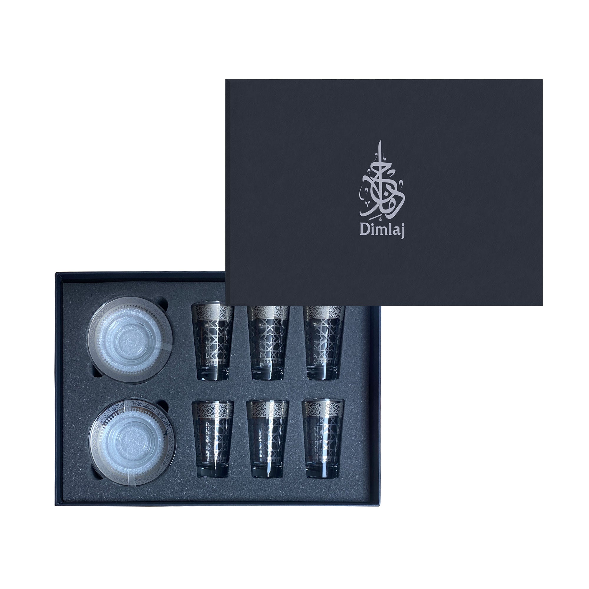 Dimlaj Cordoba Set Of 6 Pcs Tea Cups and Saucers (Platinum) | Home Dimlaj Cordoba Set Of 6 Pcs Tea Cups and Saucers (Platinum) | Home