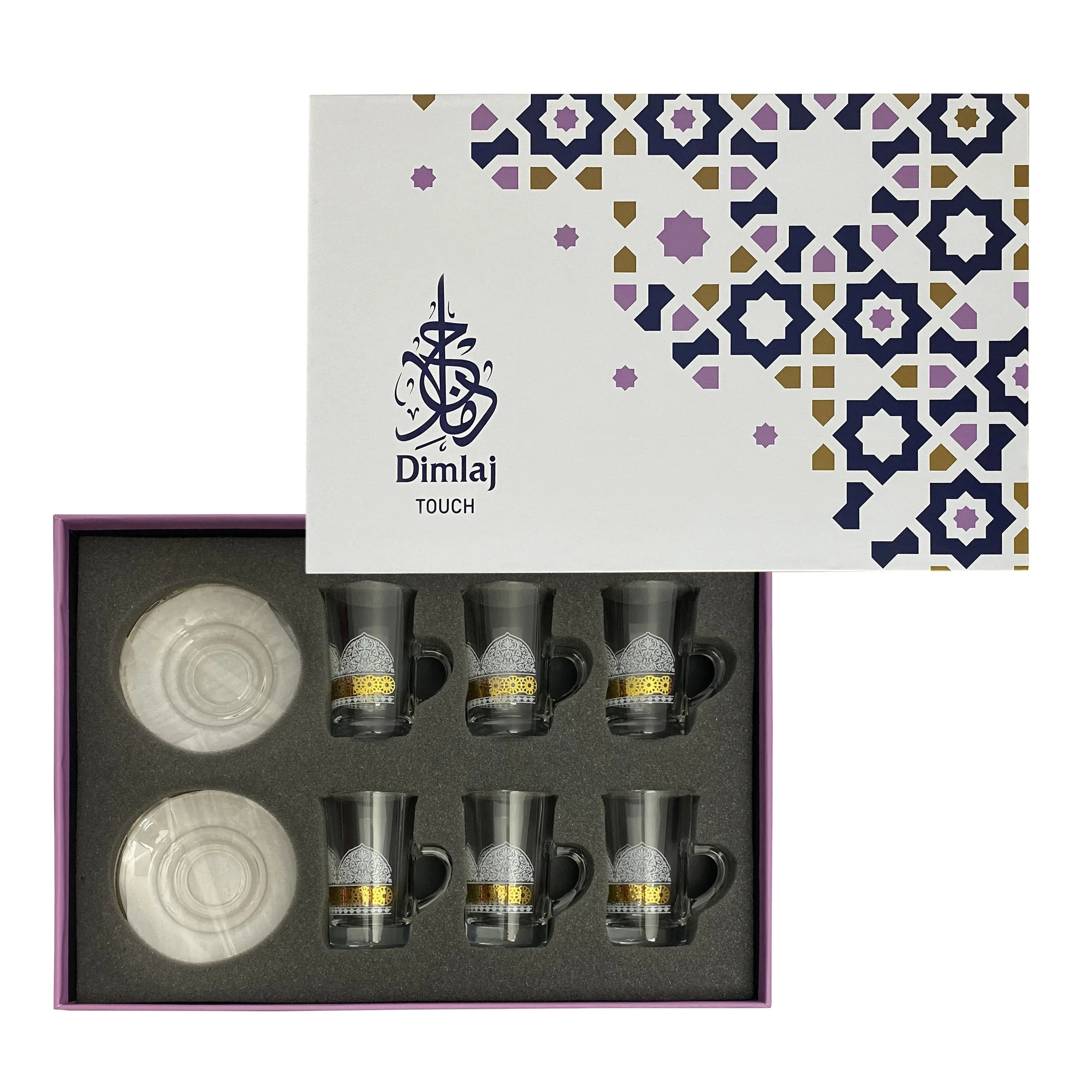 Touch Qasr Set Of 6 Pcs Tea Cups and Saucers | Home Touch Qasr Set Of 6 Pcs Tea Cups and Saucers | Home