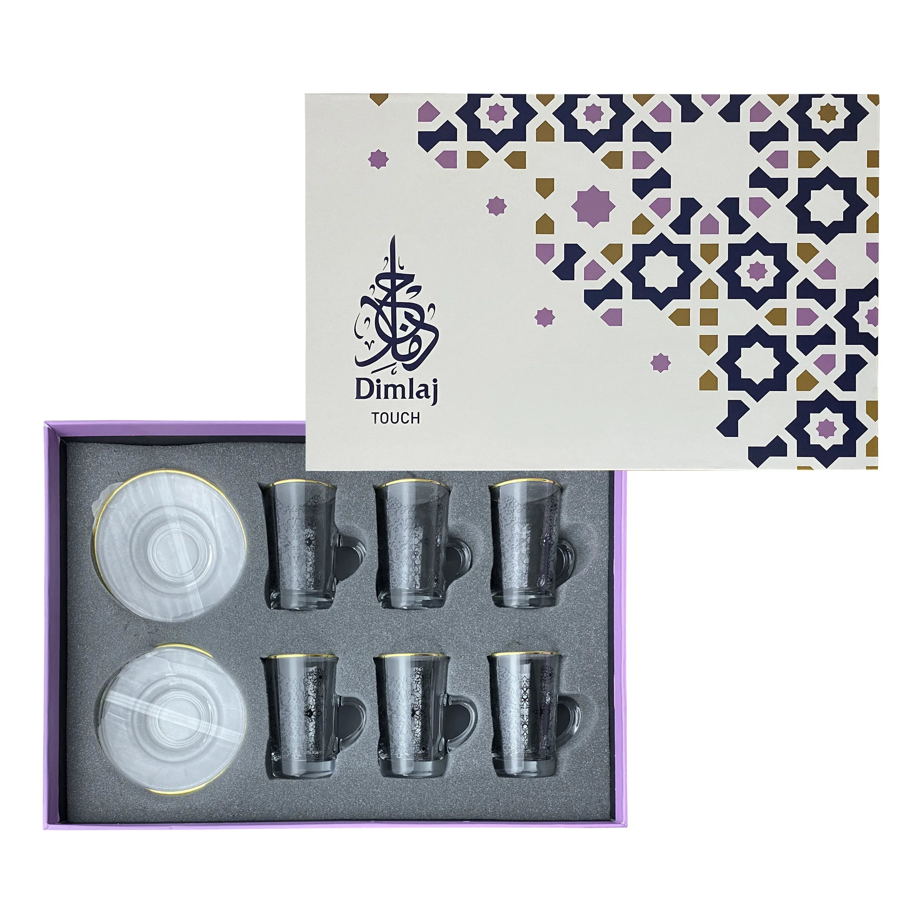 Touch Glory Set Of 6 Pcs Tea Cups and Saucers | Home Touch Glory Set Of 6 Pcs Tea Cups and Saucers | Home