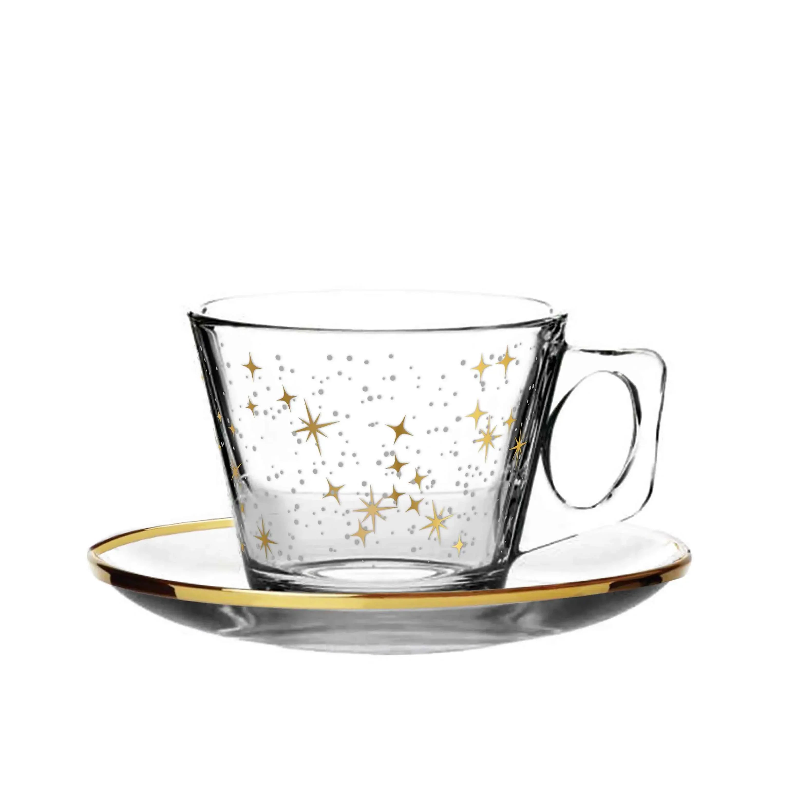 Touch Glimmer Set of 6 Pcs Coffee Cups and Saucers | Home