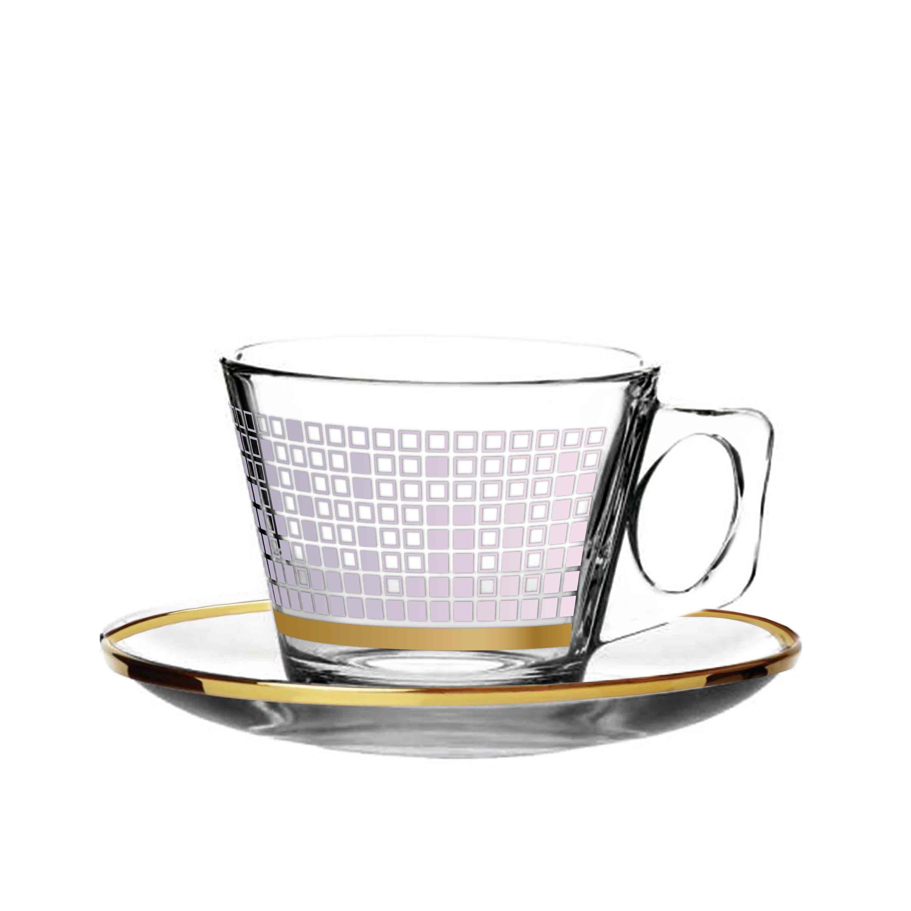 Touch Flow Set of 6 Pcs Coffee Cups and Saucers | Home Touch Flow Set of 6 Pcs Coffee Cups and Saucers | Home