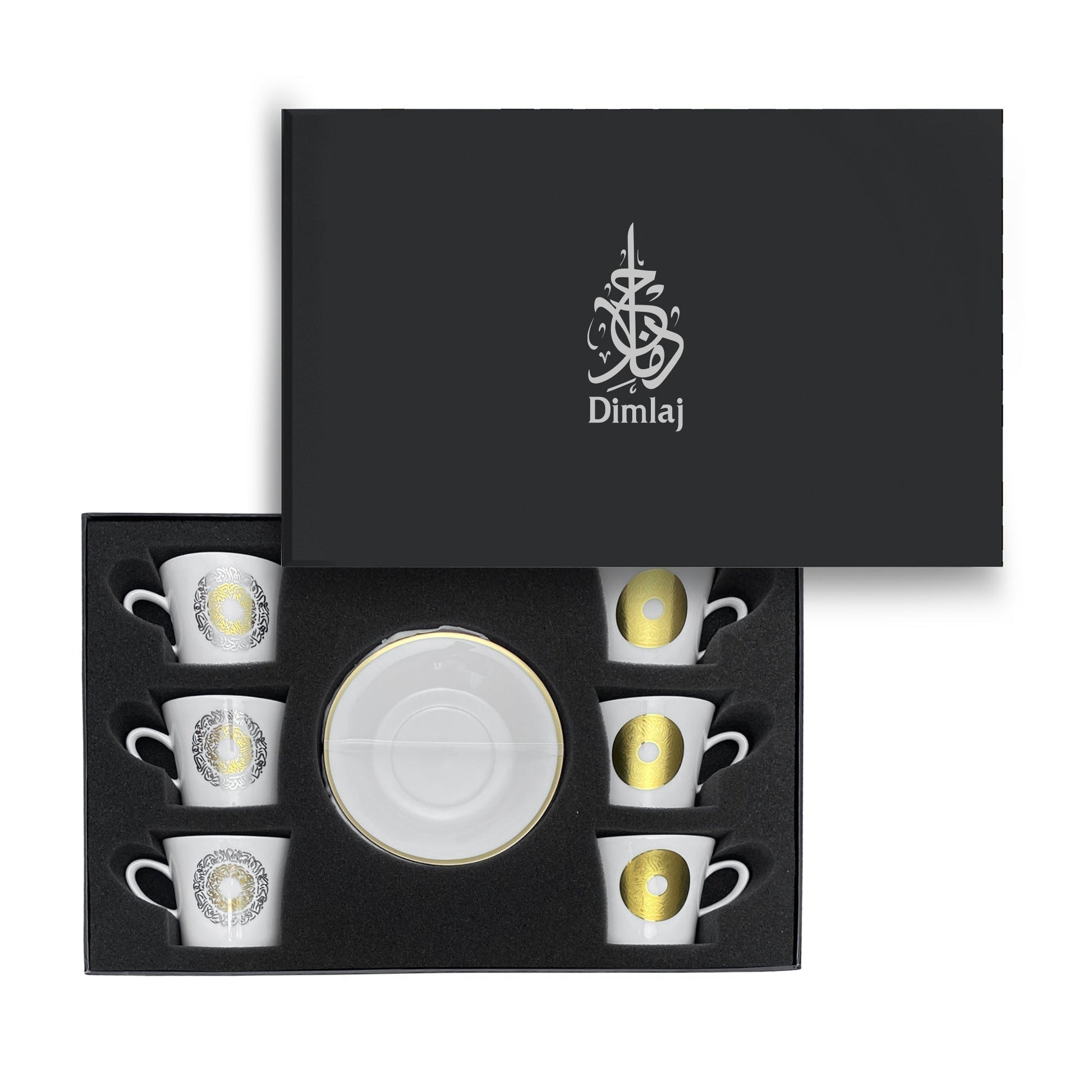 Dimlaj Qamar Set of 6 Pcs Tea Cups and Saucers - Premium Tea Cups from Qamar By Dimlaj - Just $95! Shop online now at Dimlaj Jordan 