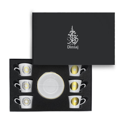 Dimlaj Qamar Set of 6 Pcs Tea Cups and Saucers - Premium Tea Cups from Qamar By Dimlaj - Just $95! Shop online now at Dimlaj Jordan 