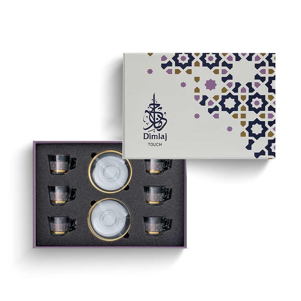 Touch Yaqout Set of 6 Pcs Coffee Cups and Saucers | Home Touch Yaqout Set of 6 Pcs Coffee Cups and Saucers | Home