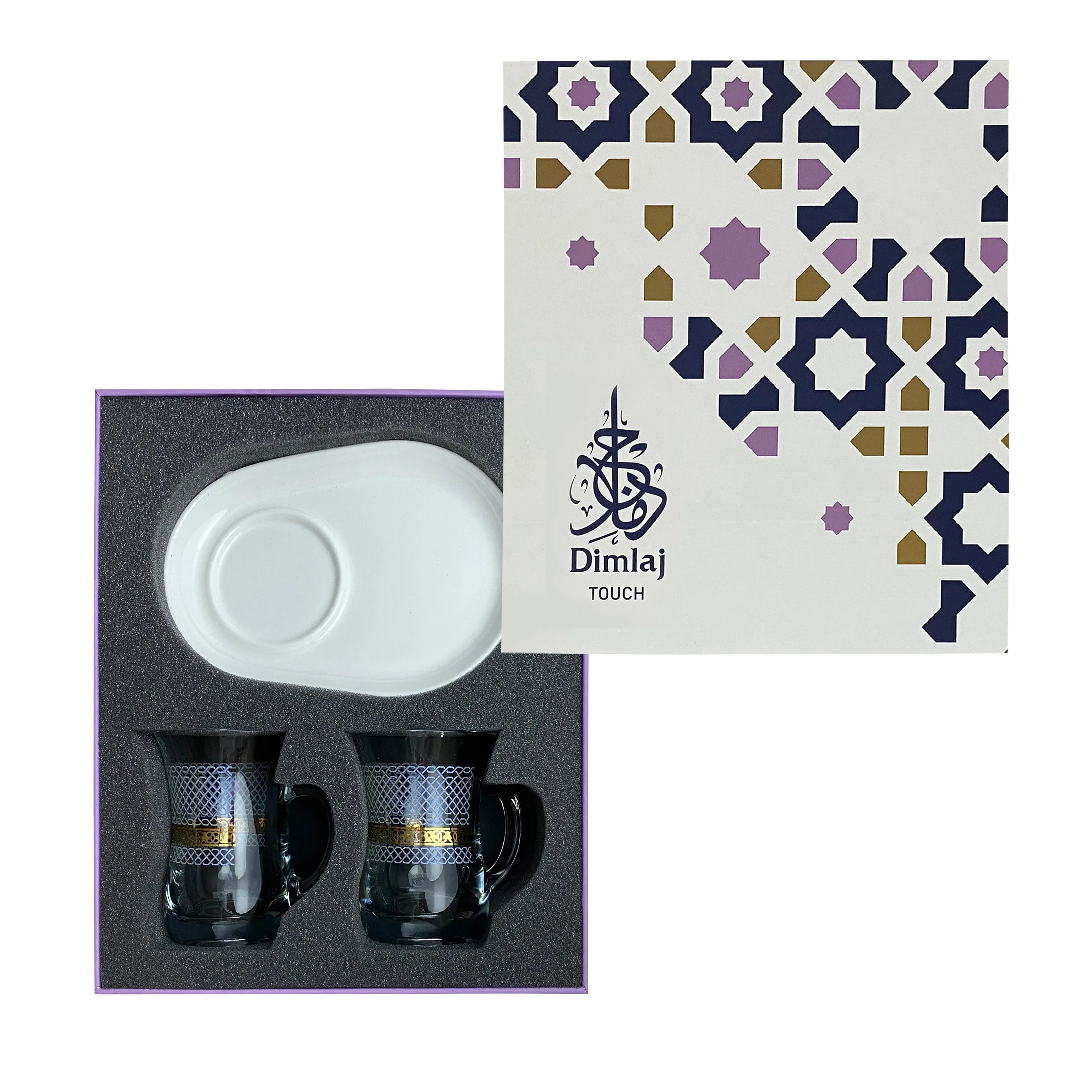 Touch Loop Set Of 4 Pcs Mugs and Saucers | Home Touch Loop Set Of 4 Pcs Mugs and Saucers | Home