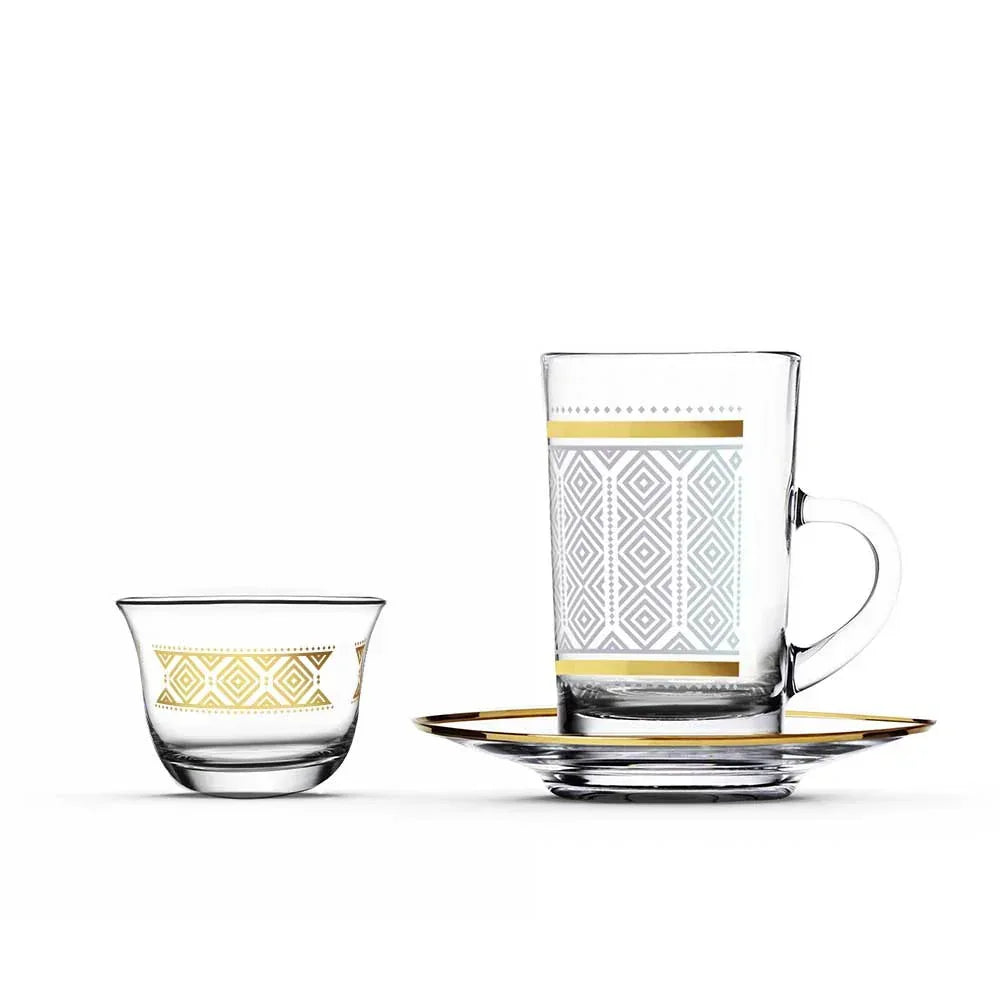 Touch Trails Set of 18 Pcs Assorted Drinkware | Home