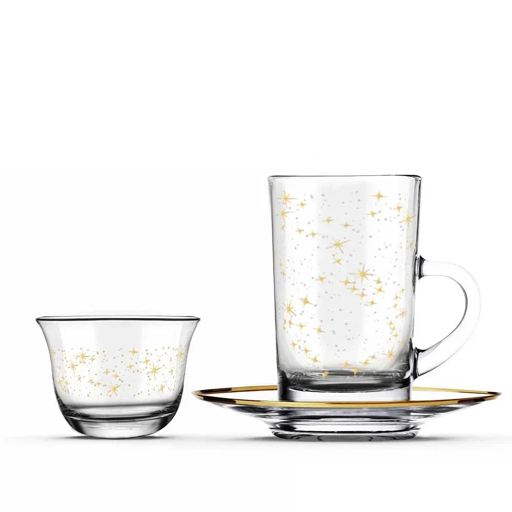Touch Glimmer Set of 18 Pcs Assorted Drinkware | Home