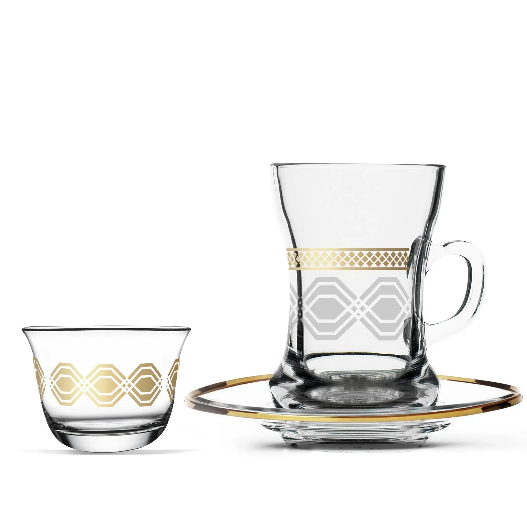 Touch Diamond Set of 18 Pcs Assorted Drinkware | Home