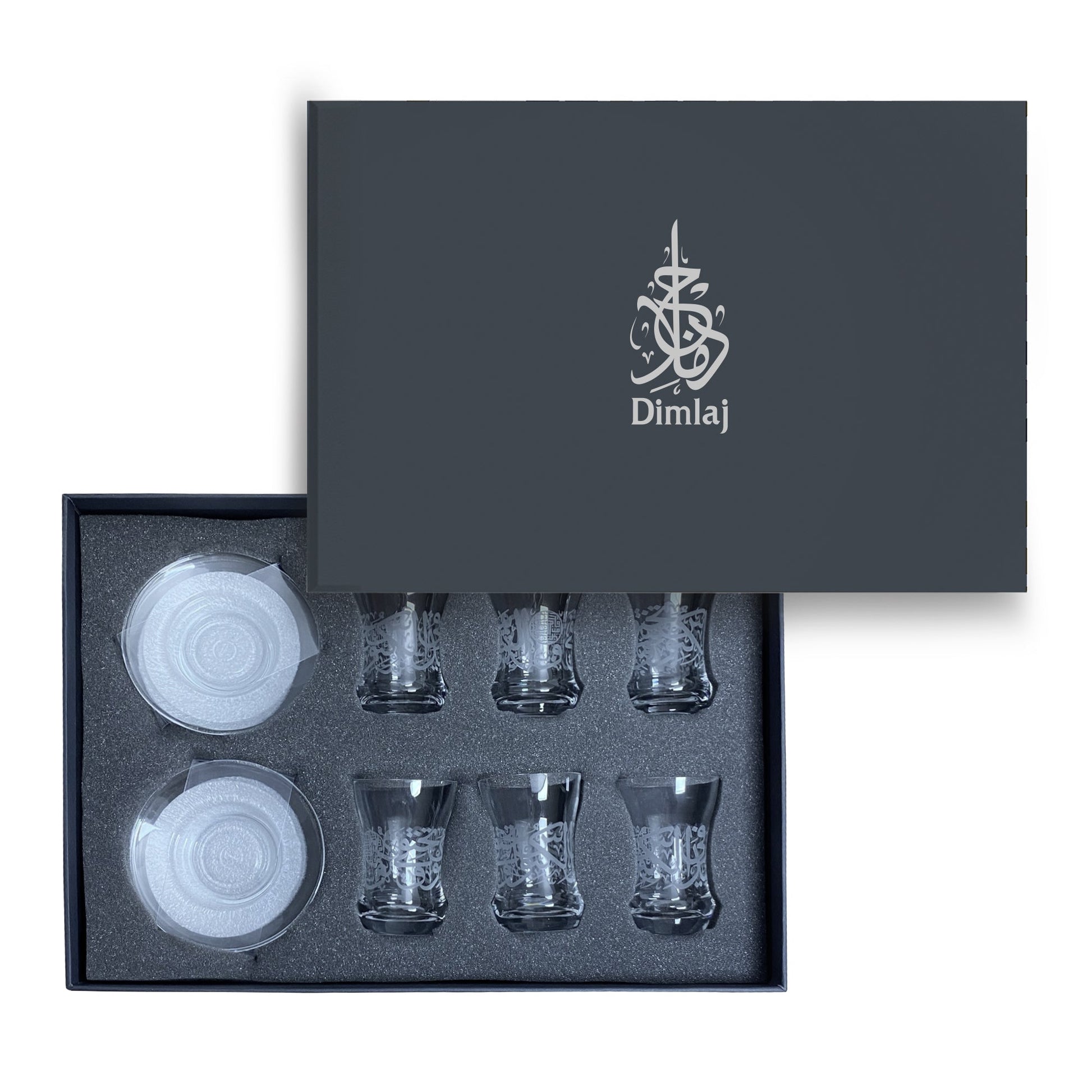 Dimlaj Thuluth Set of 6 Pcs Tea Cups and Saucers - Premium Tea Cups from Thuluth By Dimlaj - Just $110! Shop online now at Dimlaj Jordan 