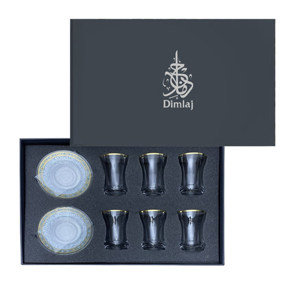 Dimlaj Wurood Set of 6 Pcs Tea Cups and Saucers - Premium Tea Cups from Wurood By Dimlaj - Just $32! Shop online now at Dimlaj Jordan 