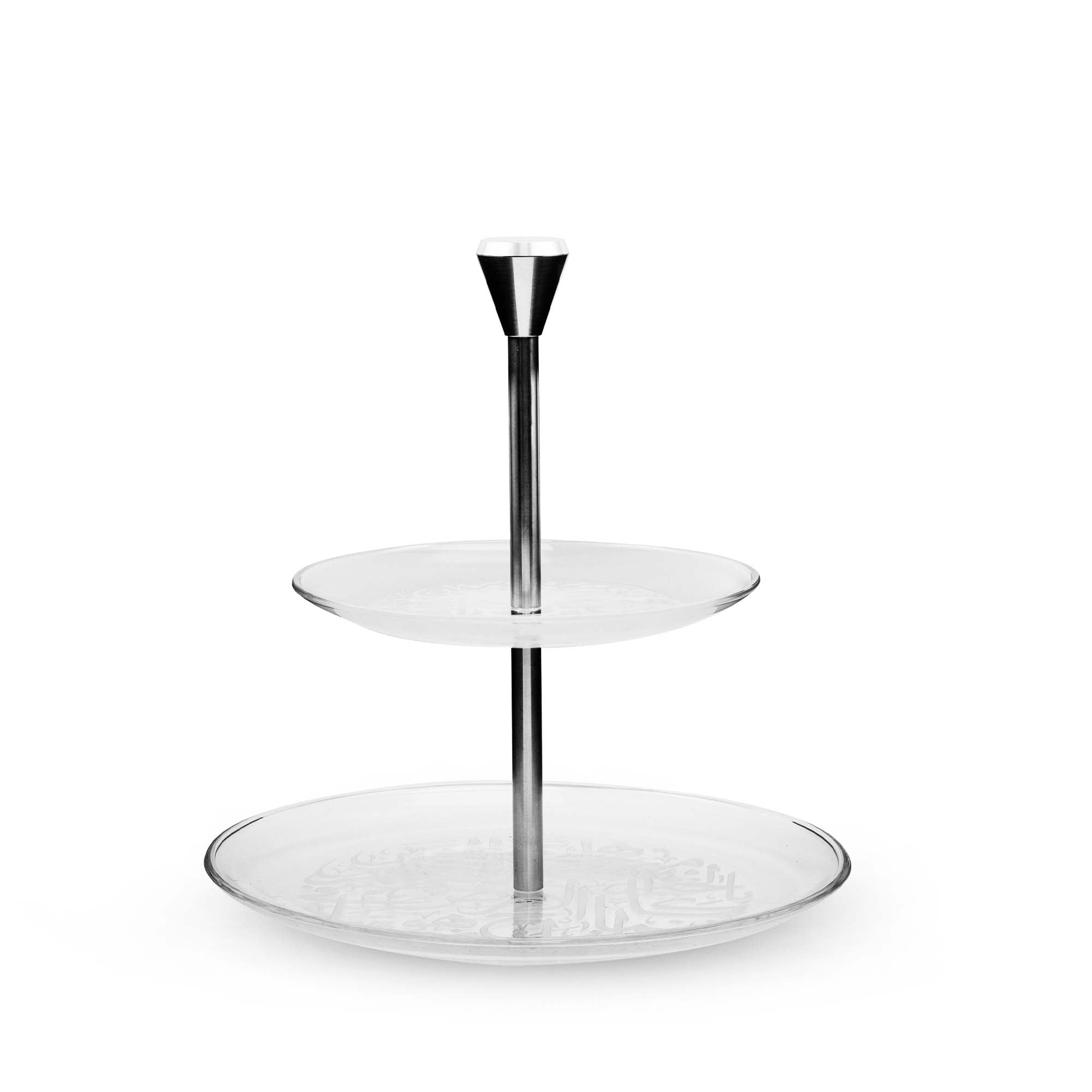 Dimlaj Thuluth 2 Tiered Tray (Engraved) | Home Dimlaj Thuluth 2 Tiered Tray (Engraved) | Home