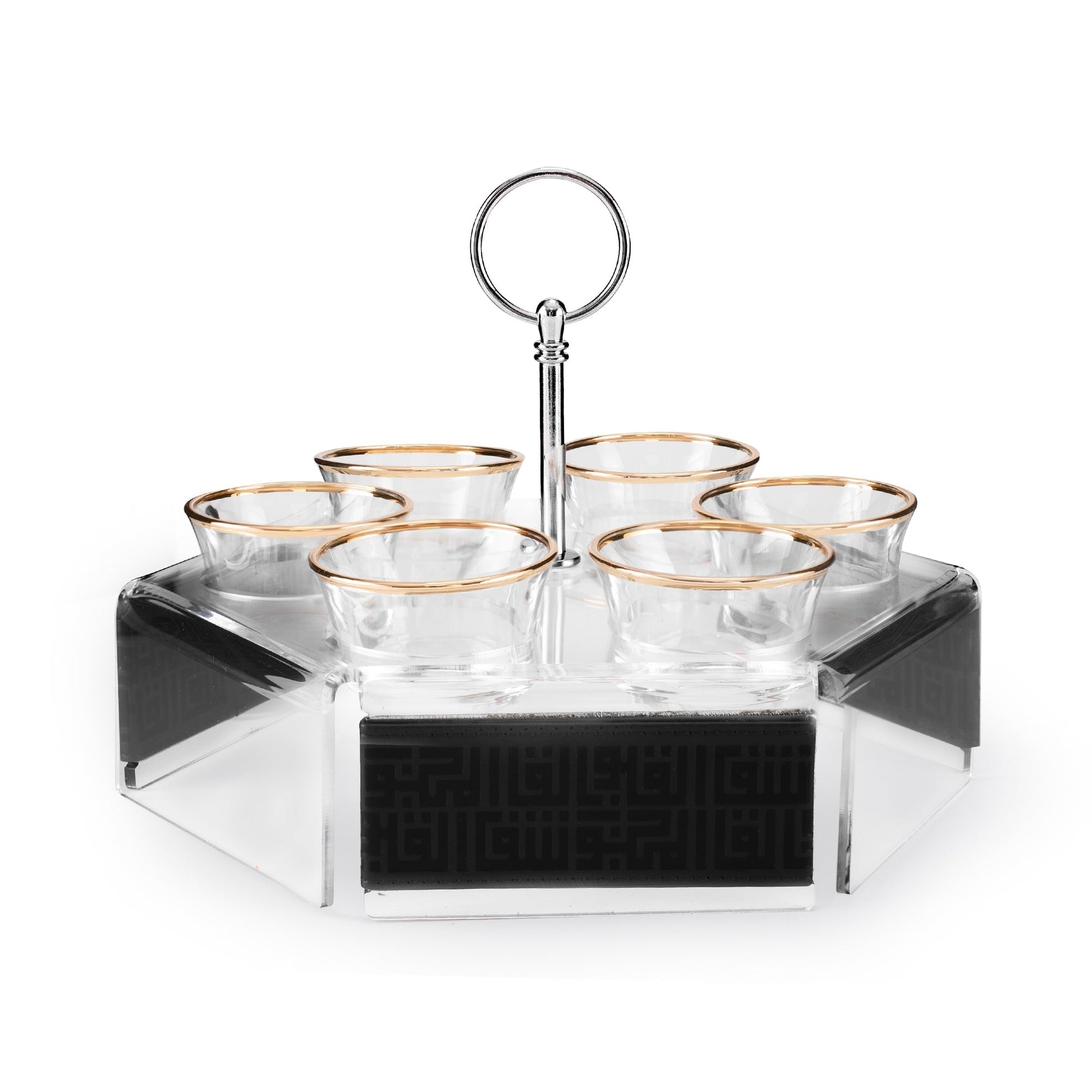 Dimlaj Shafa Acrylic Coffee Stand & Cawa Cups (Black) - Premium Stands from Shafa By Dimlaj - Just $80! Shop online now at Dimlaj Jordan 