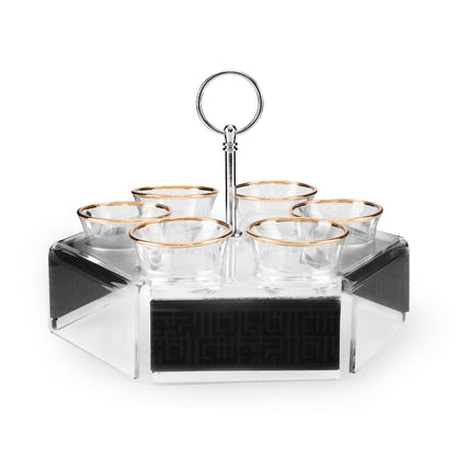 Dimlaj Shafa Acrylic Coffee Stand & Cawa Cups (Black) - Premium Stands from Shafa By Dimlaj - Just $80! Shop online now at Dimlaj Jordan 