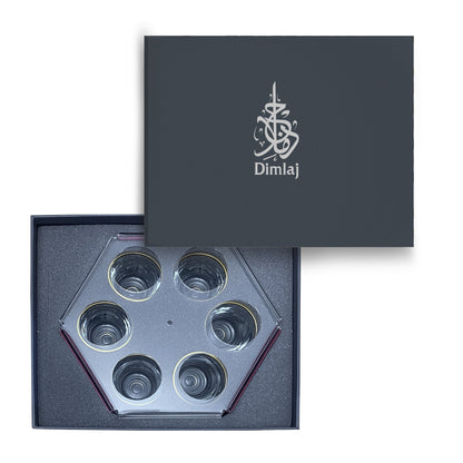 Dimlaj Shafa Acrylic Coffee Stand & Cawa Cups (Maroon) - Premium Stands from Shafa By Dimlaj - Just $80! Shop online now at Dimlaj Jordan 