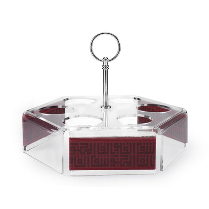 Dimlaj Shafa Acrylic Coffee Stand & Cawa Cups (Maroon) - Premium Stands from Shafa By Dimlaj - Just $80! Shop online now at Dimlaj Jordan 