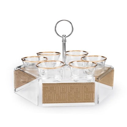 Dimlaj Shafa Acrylic Coffee Stand & Cawa Cups (Beige) - Premium Stands from Shafa By Dimlaj - Just $80! Shop online now at Dimlaj Jordan 