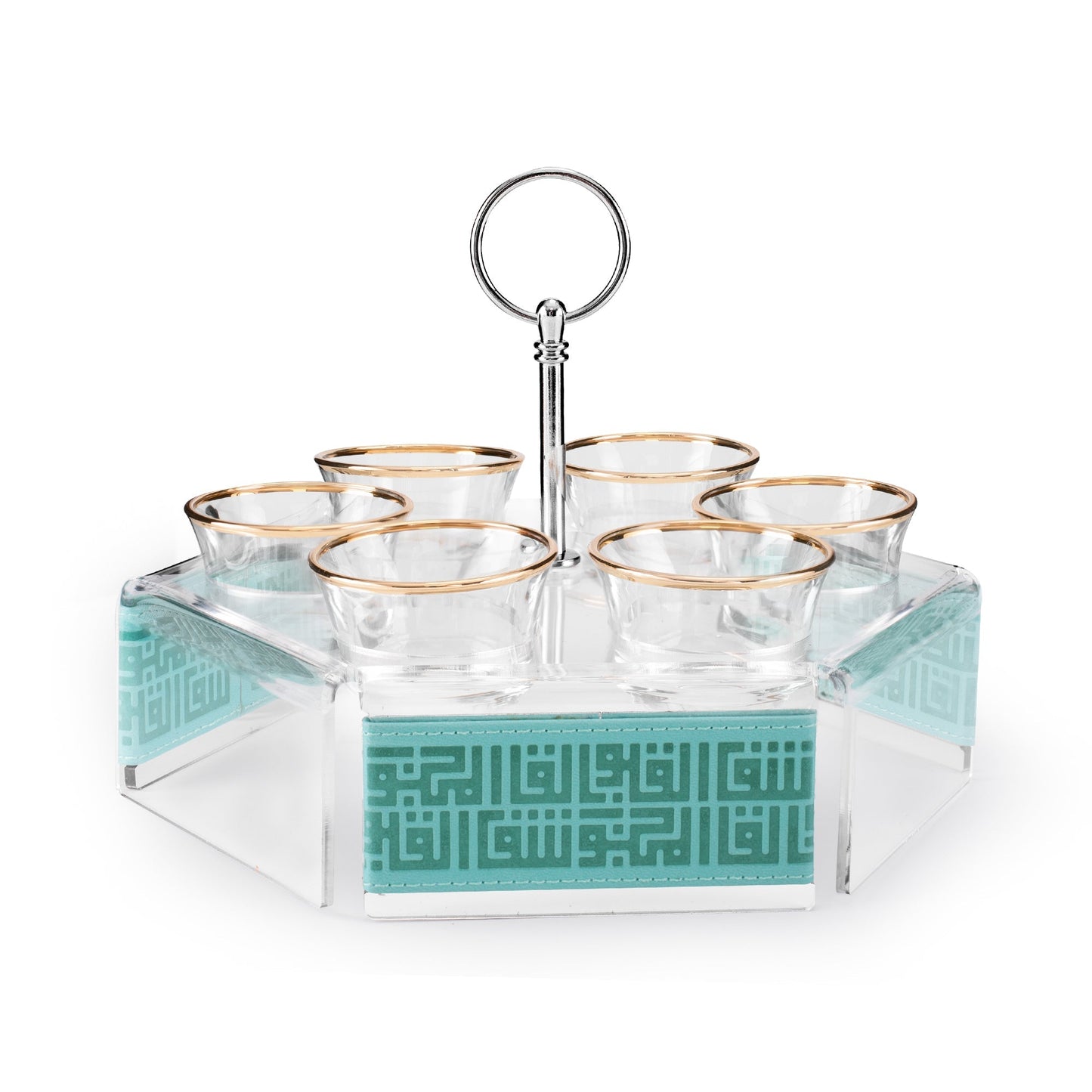 Dimlaj Shafa Acrylic Coffee Stand & Cawa Cups (Light Turquoise) - Premium Stands from Shafa By Dimlaj - Just $80! Shop online now at Dimlaj Jordan 