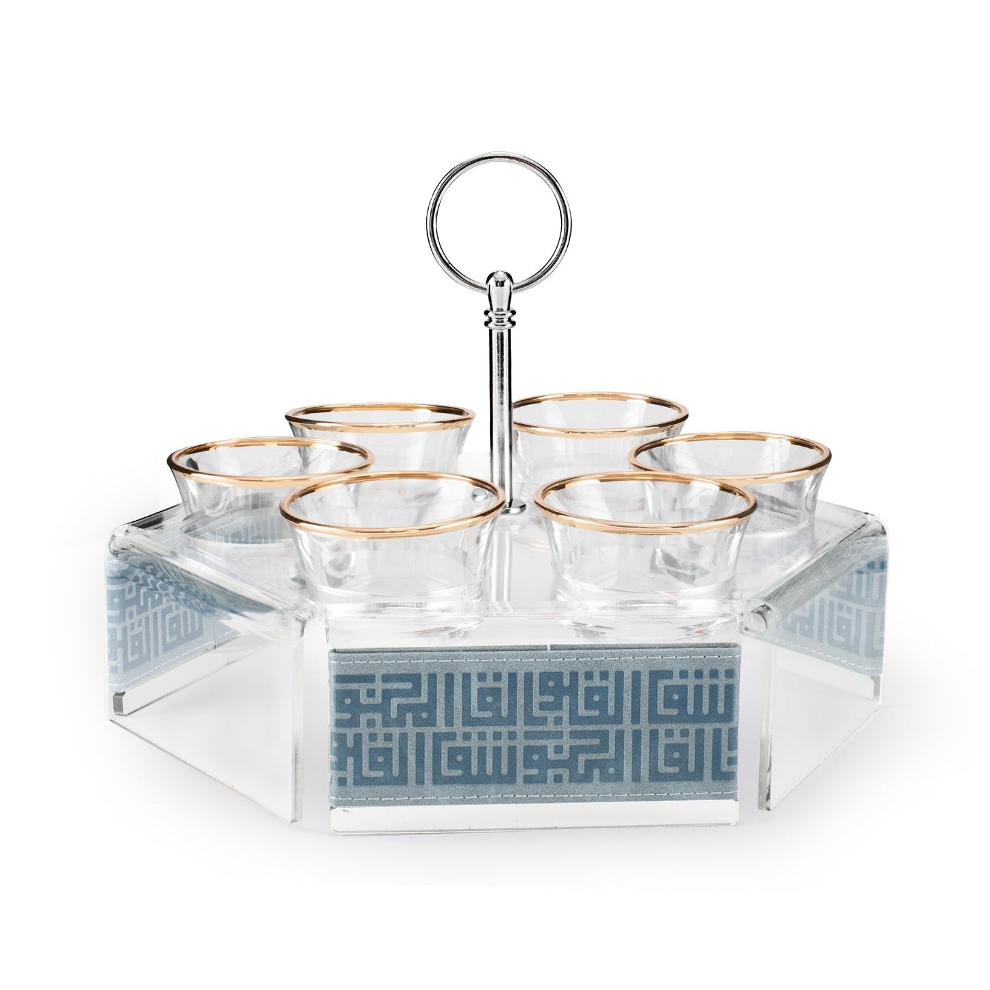 Dimlaj Shafa Acrylic Coffee Stand & Cawa Cups (Stone Blue) - Premium Stands from Shafa By Dimlaj - Just $80! Shop online now at Dimlaj Jordan 