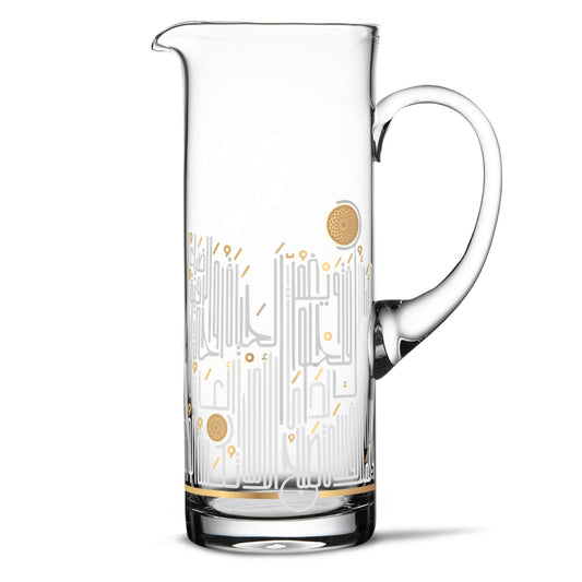 Dimlaj Hayat Glass Jug (Gold) - Premium Jugs from Hayat By Dimlaj - Just $100! Shop online now at Dimlaj Jordan 