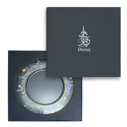 Dimlaj Hayat Glass Plate (Gold) - Premium Platters from Hayat By Dimlaj - Just $80! Shop online now at Dimlaj Jordan 