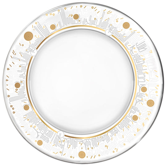 Dimlaj Hayat Glass Plate (Gold) - Premium Platters from Hayat By Dimlaj - Just $80! Shop online now at Dimlaj Jordan 