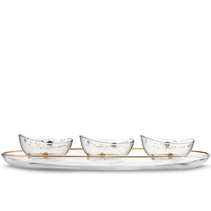 Dimlaj Hayat Set Of 4 Pcs Appetizers Tray & Bowls - Premium Serving Bowls from Hayat By Dimlaj - Just $130! Shop online now at Dimlaj Jordan 