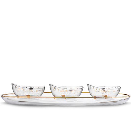 Dimlaj Hayat Set Of 4 Pcs Appetizers Tray & Bowls - Premium Serving Bowls from Hayat By Dimlaj - Just $130! Shop online now at Dimlaj Jordan 