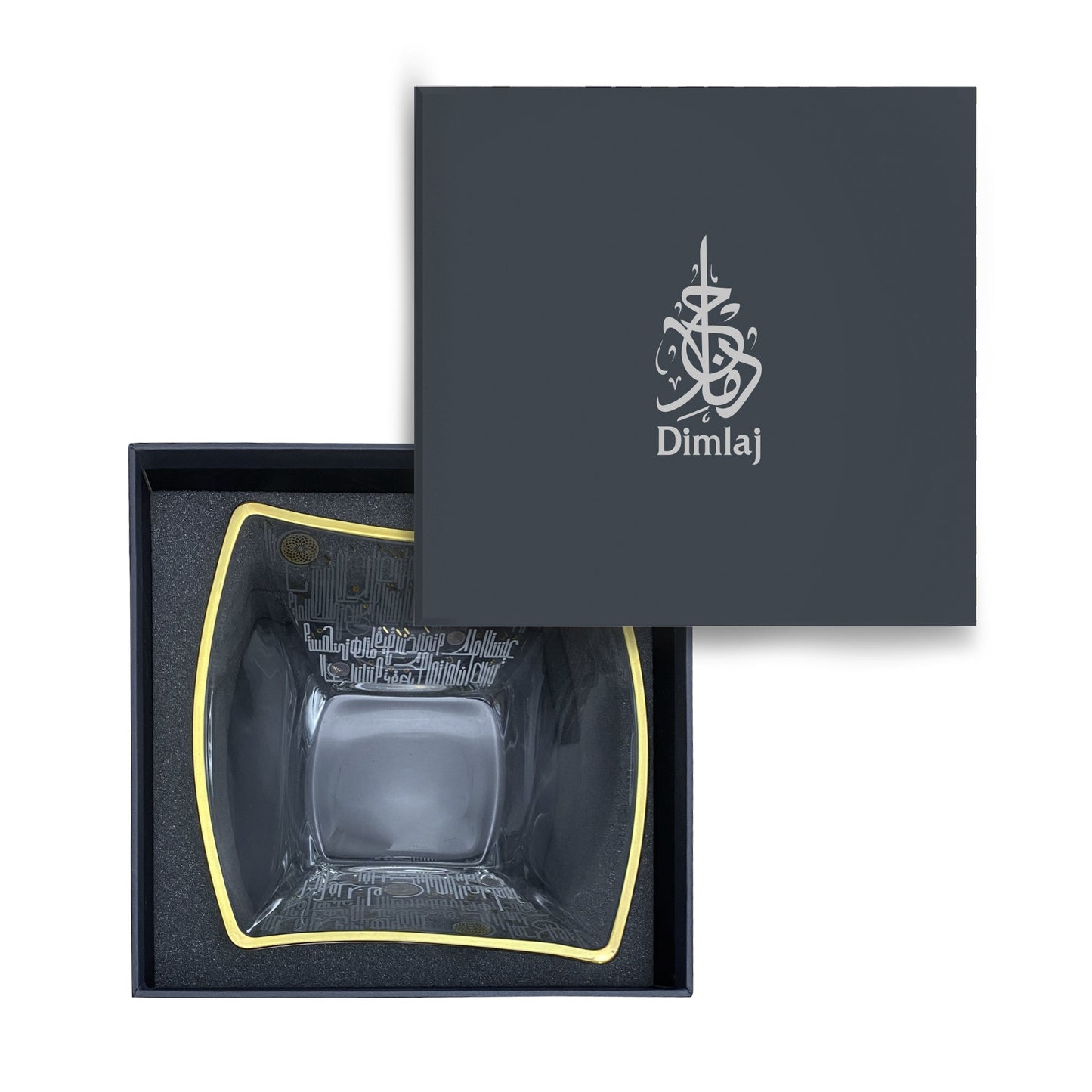 Dimlaj Hayat Glass Serving Bowl (Gold) - Premium Serving Bowls from Hayat By Dimlaj - Just $80! Shop online now at Dimlaj Jordan 