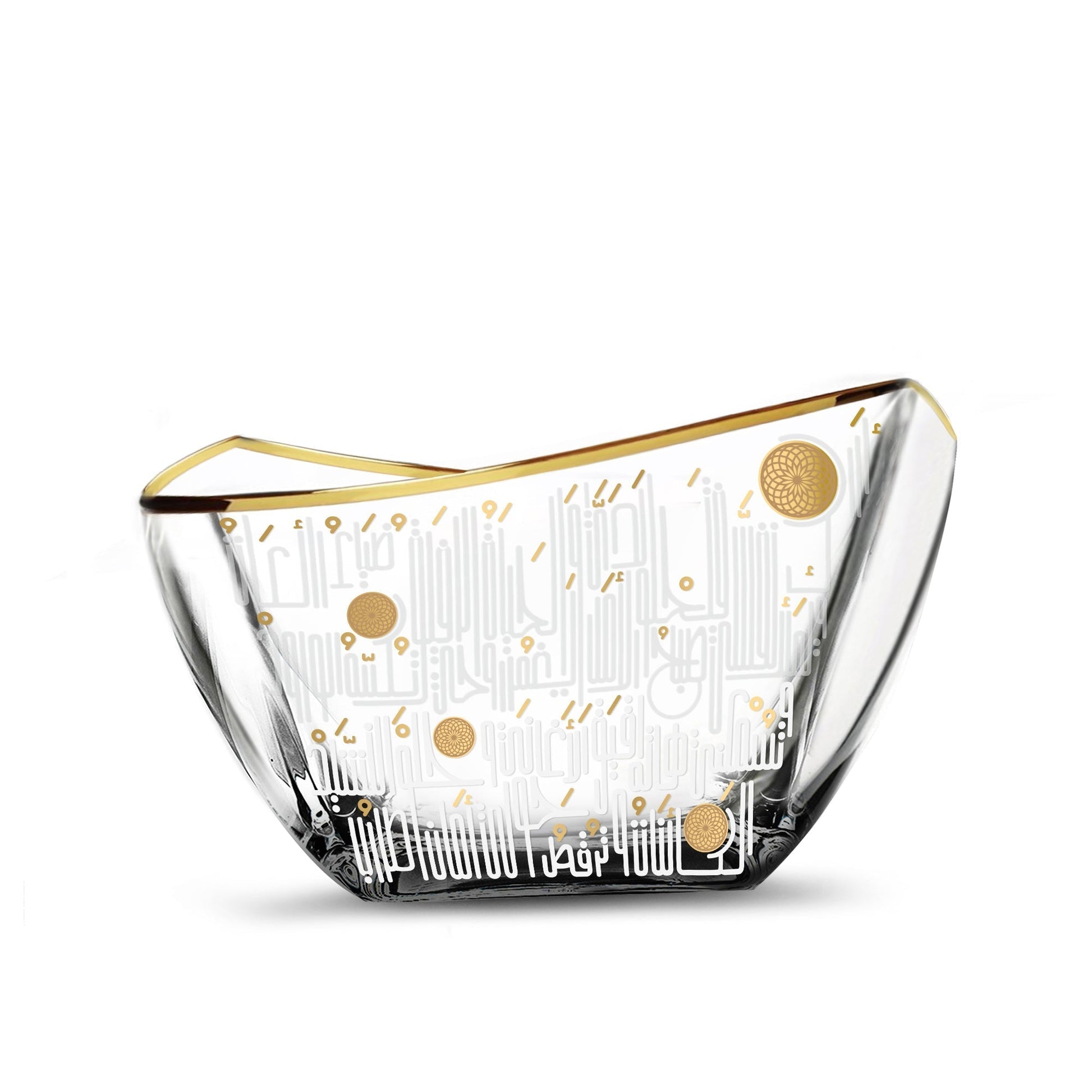 Dimlaj Hayat Glass Serving Bowl (Gold) - Premium Serving Bowls from Hayat By Dimlaj - Just $80! Shop online now at Dimlaj Jordan 